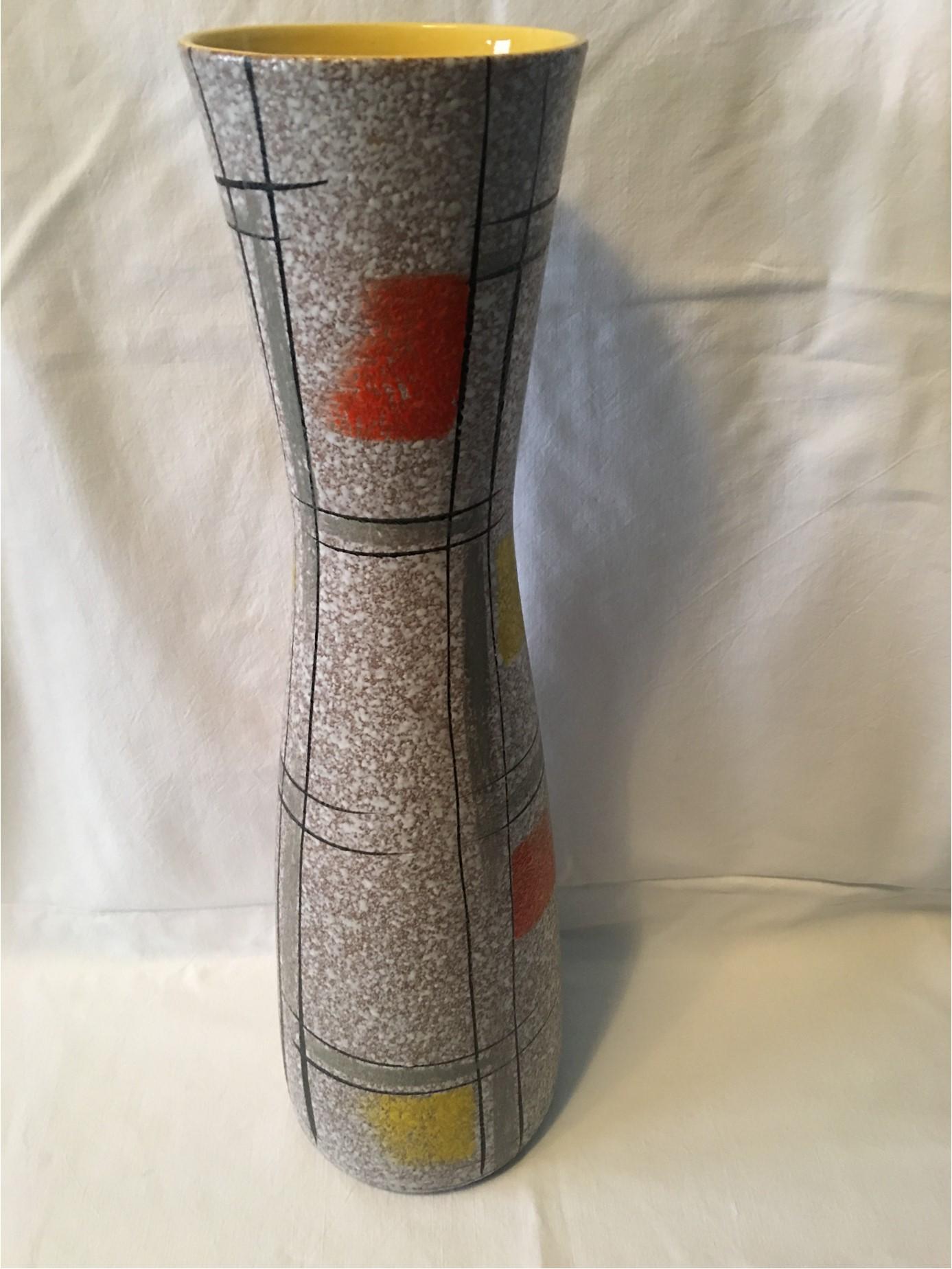 Ceramic Large 1950s Scheurig Hand Painted Vase in Heinz Siery Style For Sale