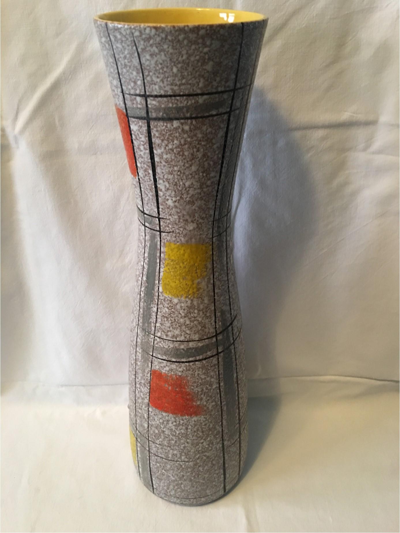 Large 1950s Scheurig Hand Painted Vase in Heinz Siery Style For Sale 2