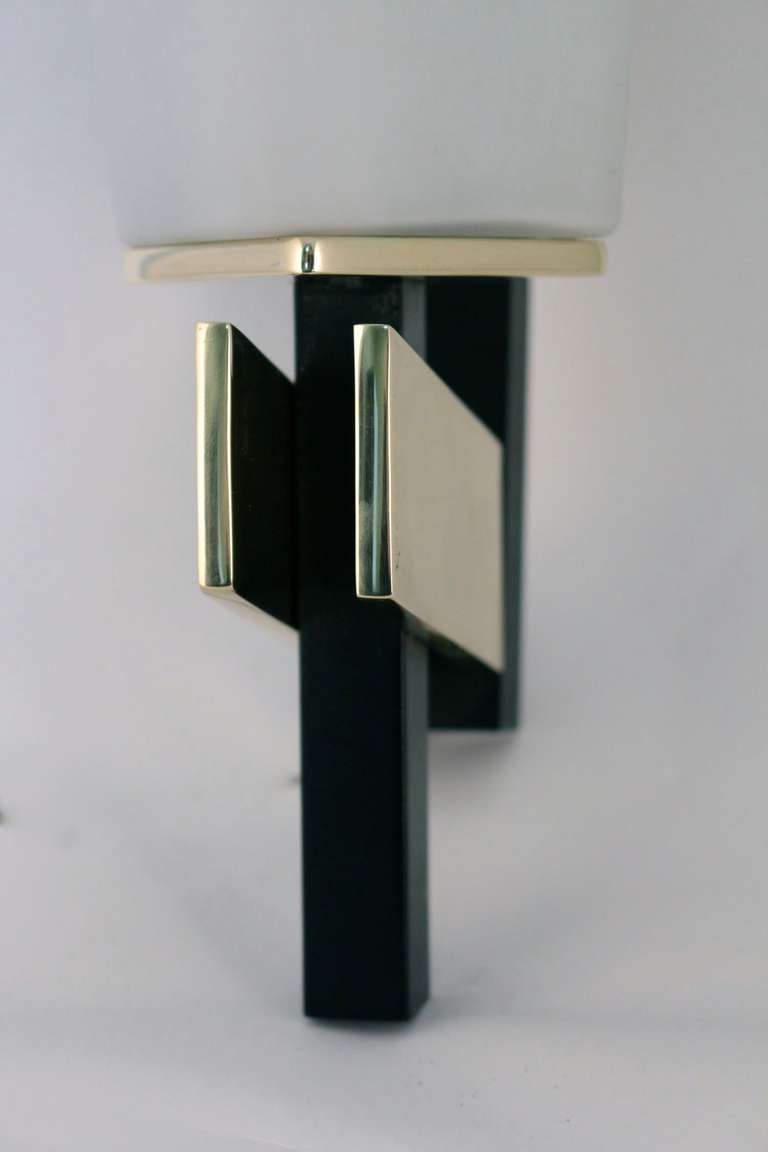 Large 1950s Sconces by Maison Lunel (Messing)