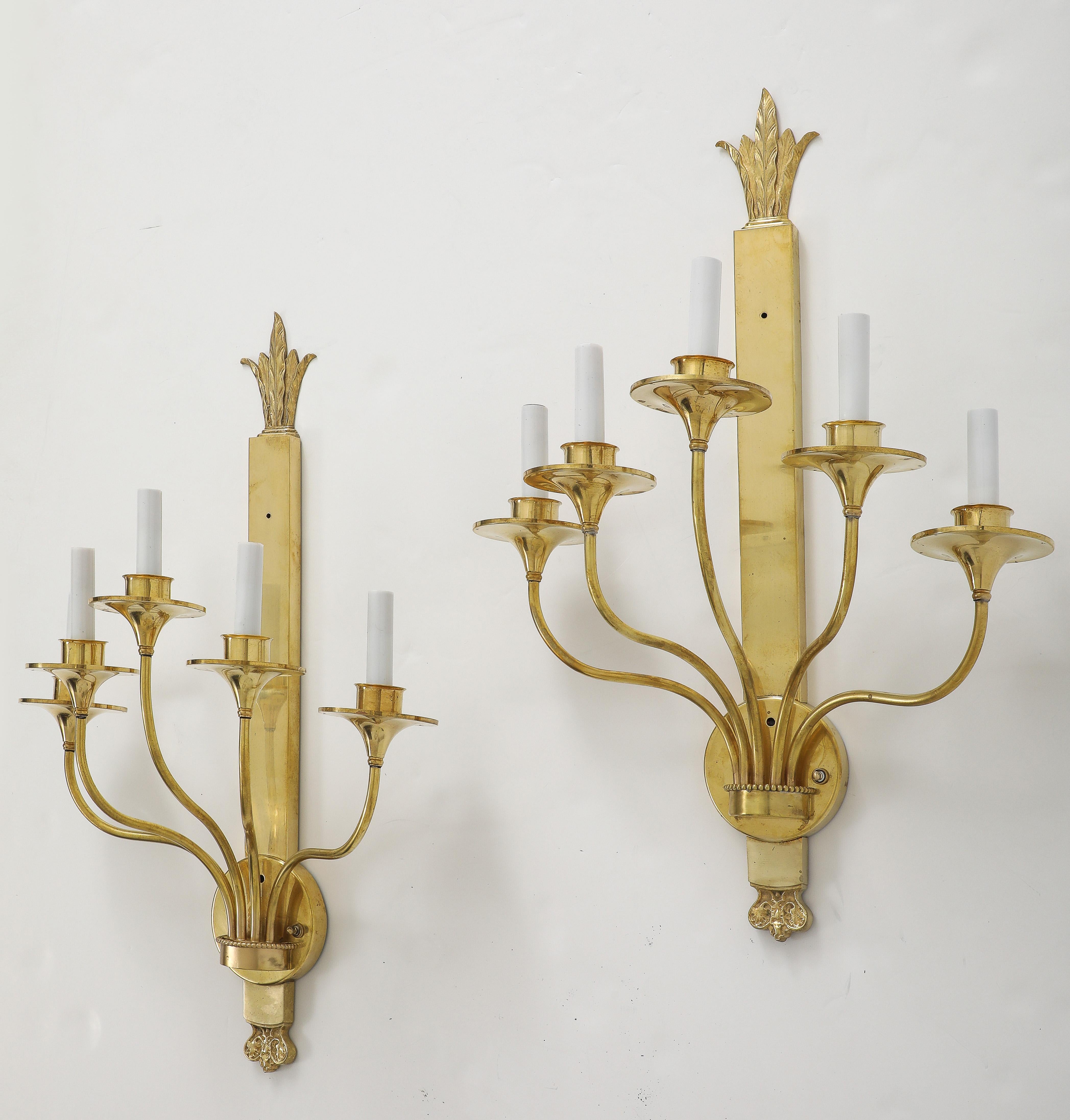 Grande applique francese in ottone massiccio degli anni '50 in vendita 9