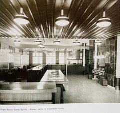 Large 1950s Stilnovo Brass and Glass Ceiling Lamp