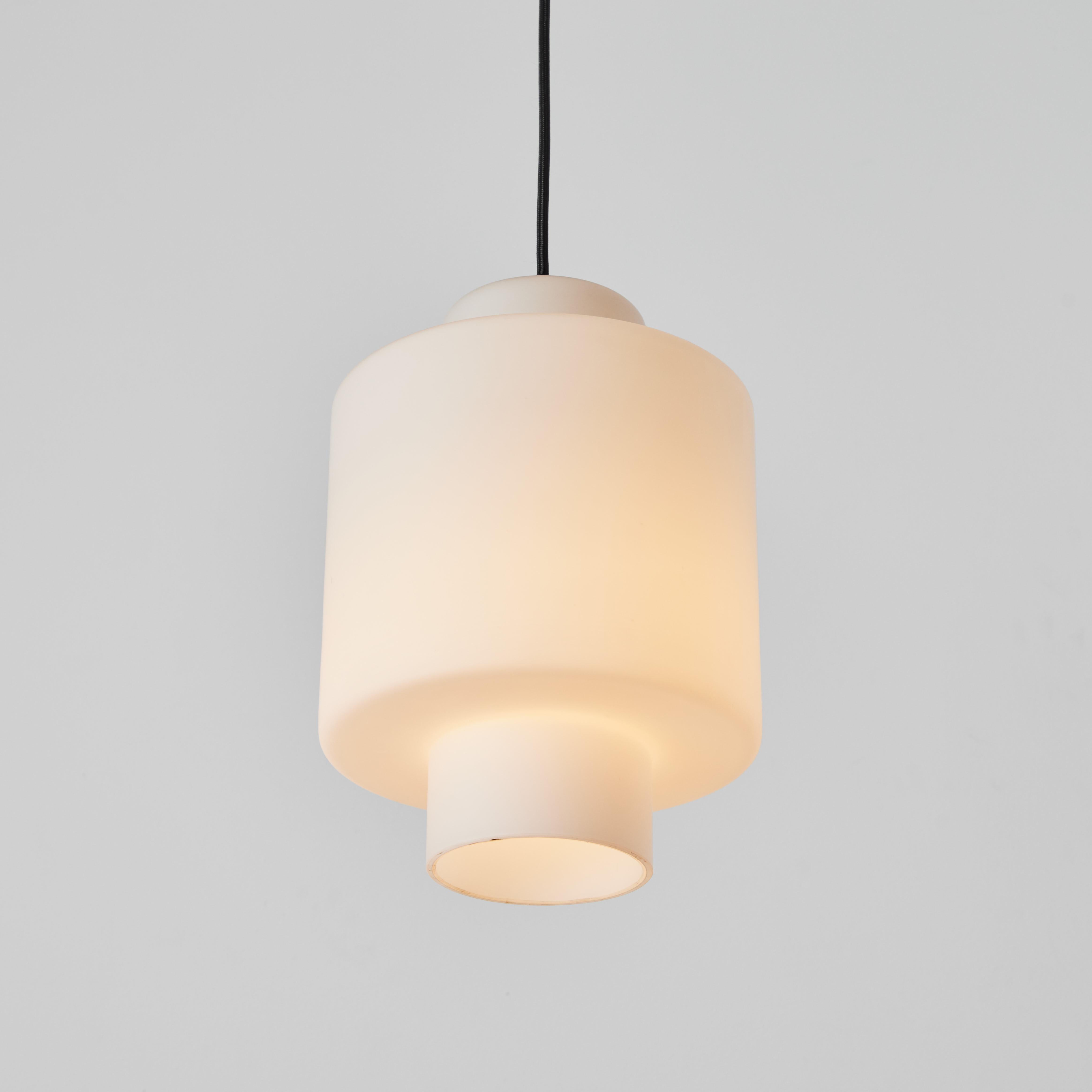 Italian 1960s Stilnovo Model #2120/1 Sculptural Opaline Glass Pendant For Sale