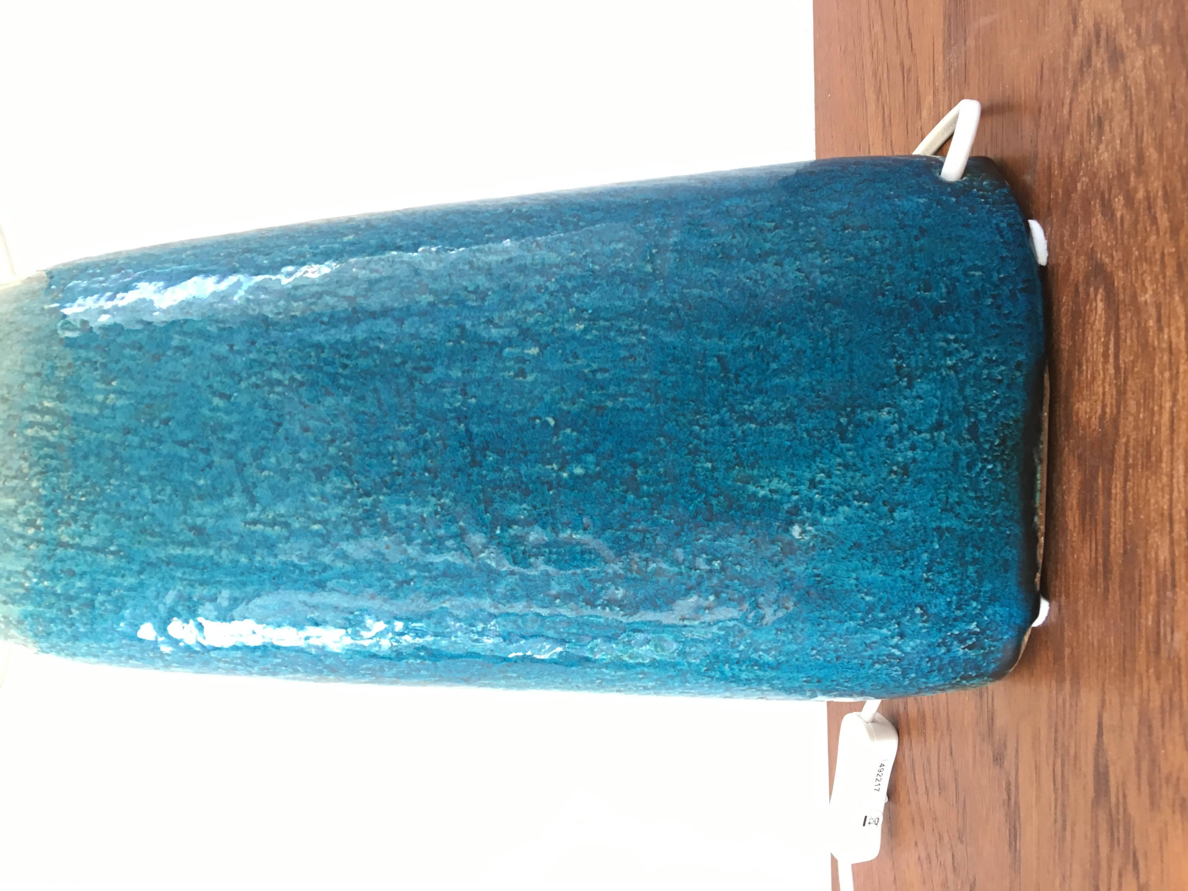 Large 1950s Turquoise Midcentury Table Lamp by Nils Kähler In Good Condition In Berlin, DE