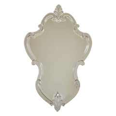 Large 1950's Venetian shaped, bevelled and decorative wall mirror