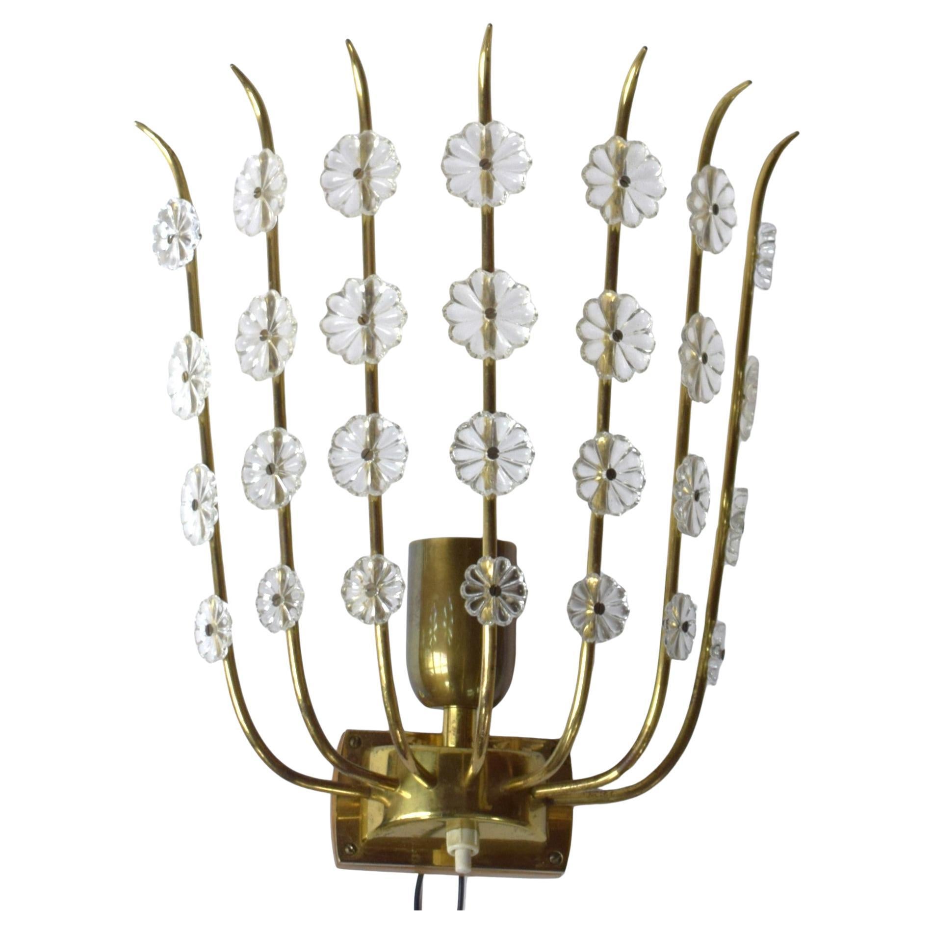 Large 1950s wall lamp, attributed to Lobmeyr For Sale