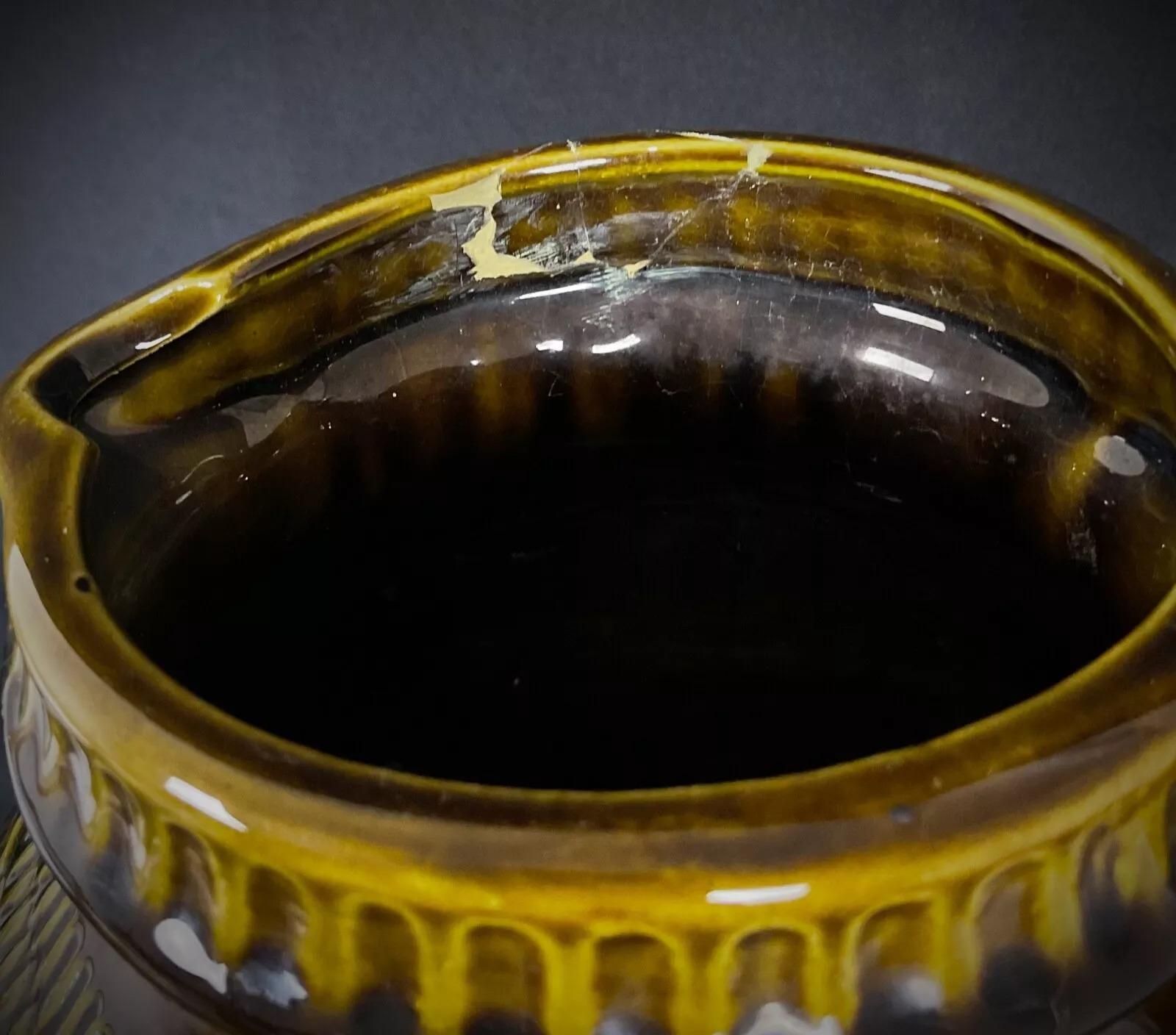 Große 1950er Jahre Westdeutschland Crackle-glasierte Keramik Vase/Krug  - 2Y358 im Zustand „Gut“ im Angebot in Bordeaux, FR
