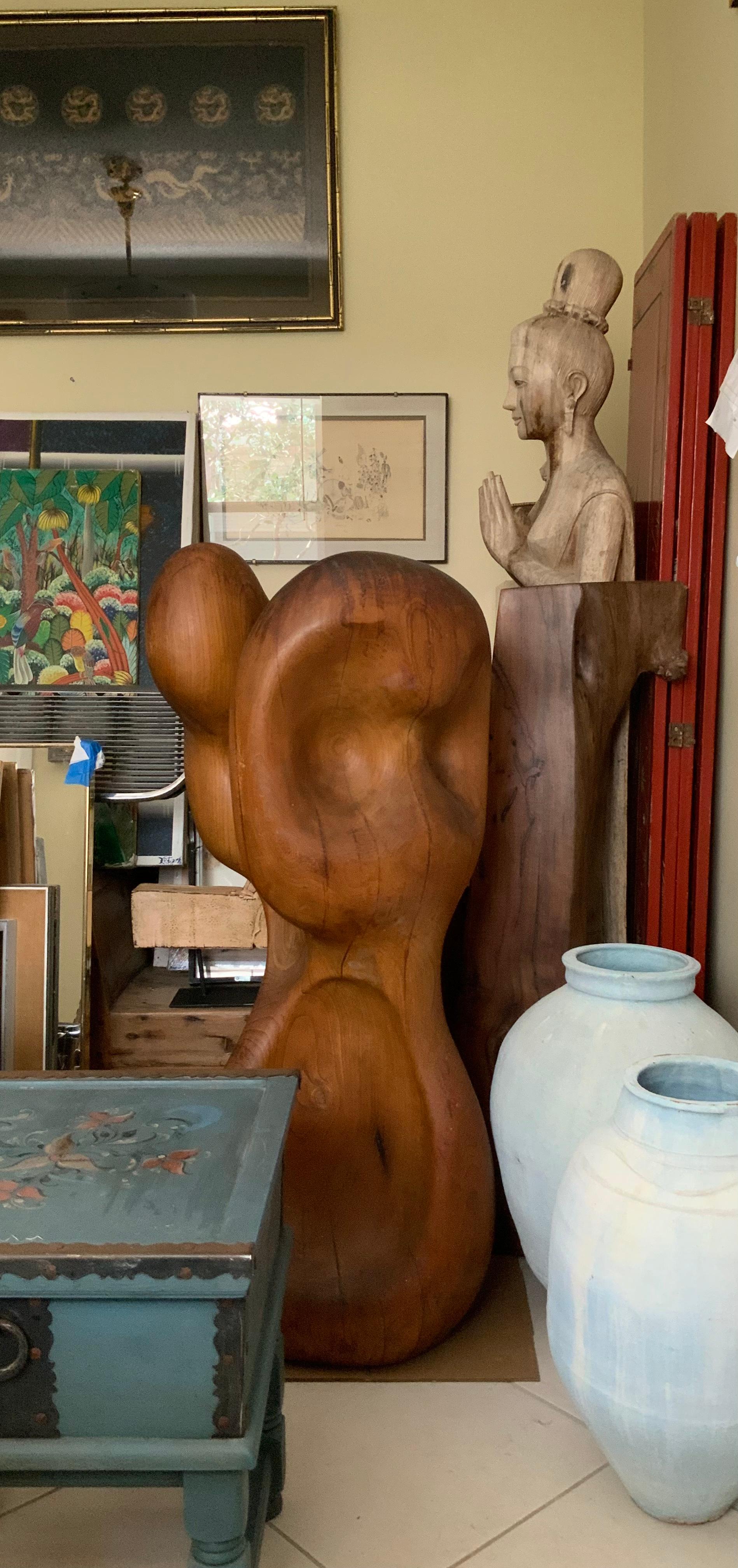 Large 1960 Cubist Wood Sculpture 4