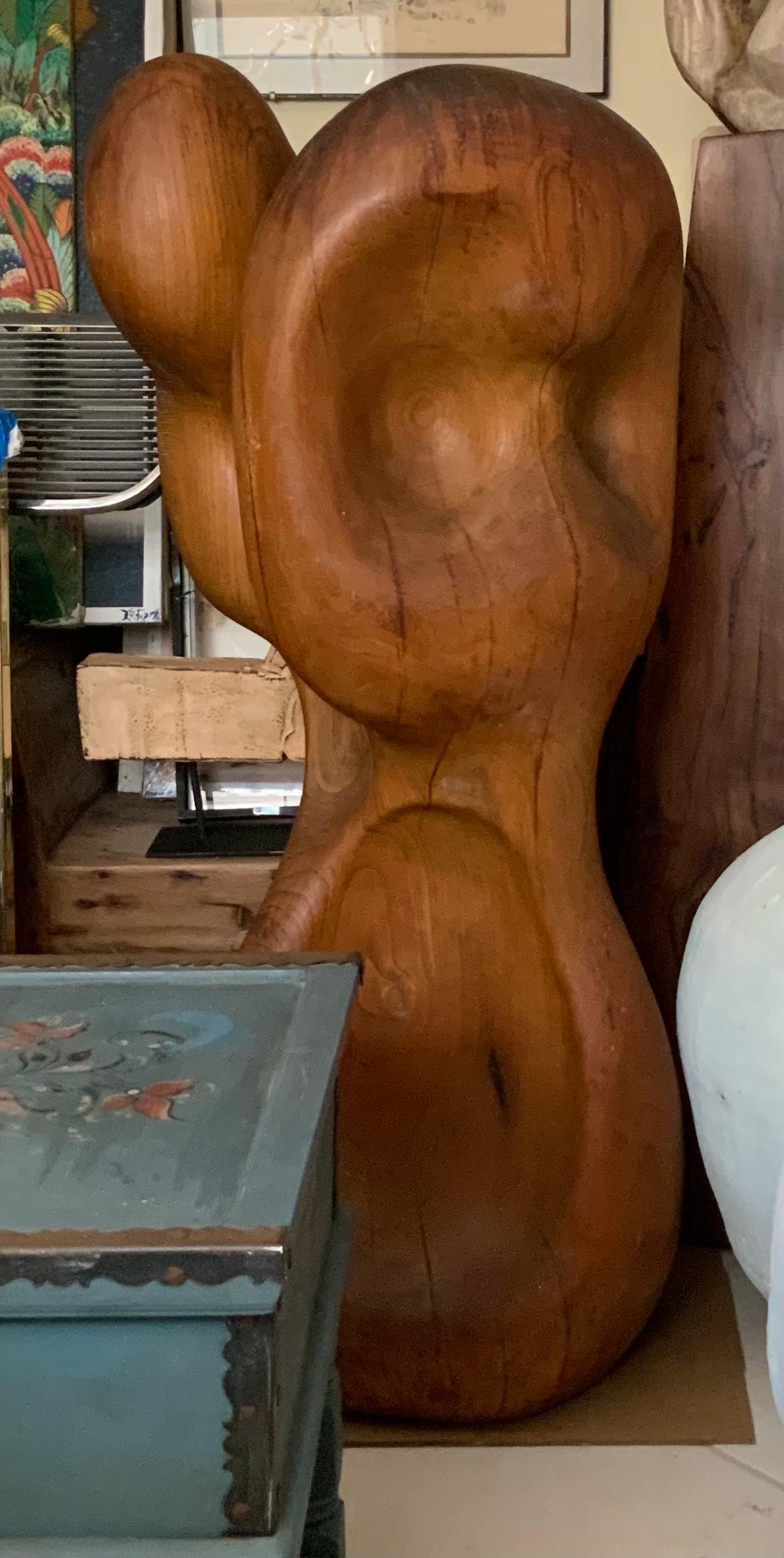 Large 1960 Cubist Wood Sculpture 5