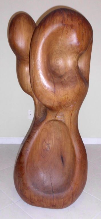 Mid-20th Century Large 1960 Cubist Wood Sculpture