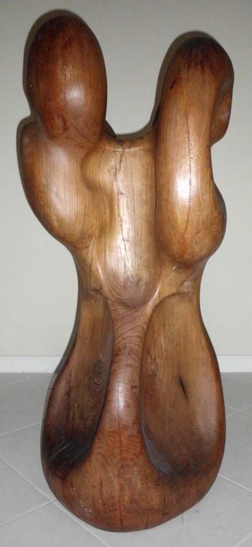 Large 1960 Cubist Wood Sculpture 1