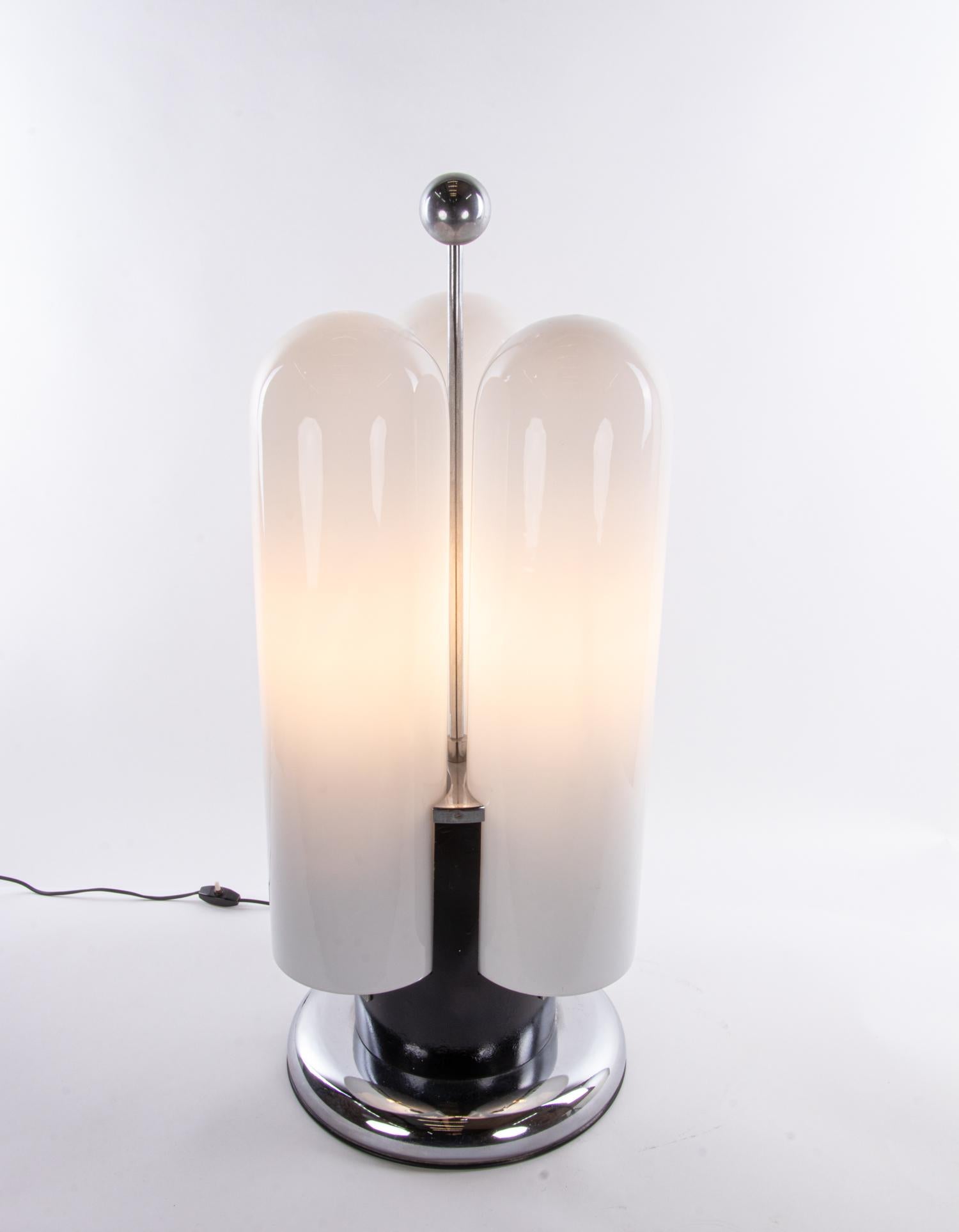 Mid-Century Modern Large 1960 Italian Murano Glass Torpedo Floor Lamp Aldo Nason attr.