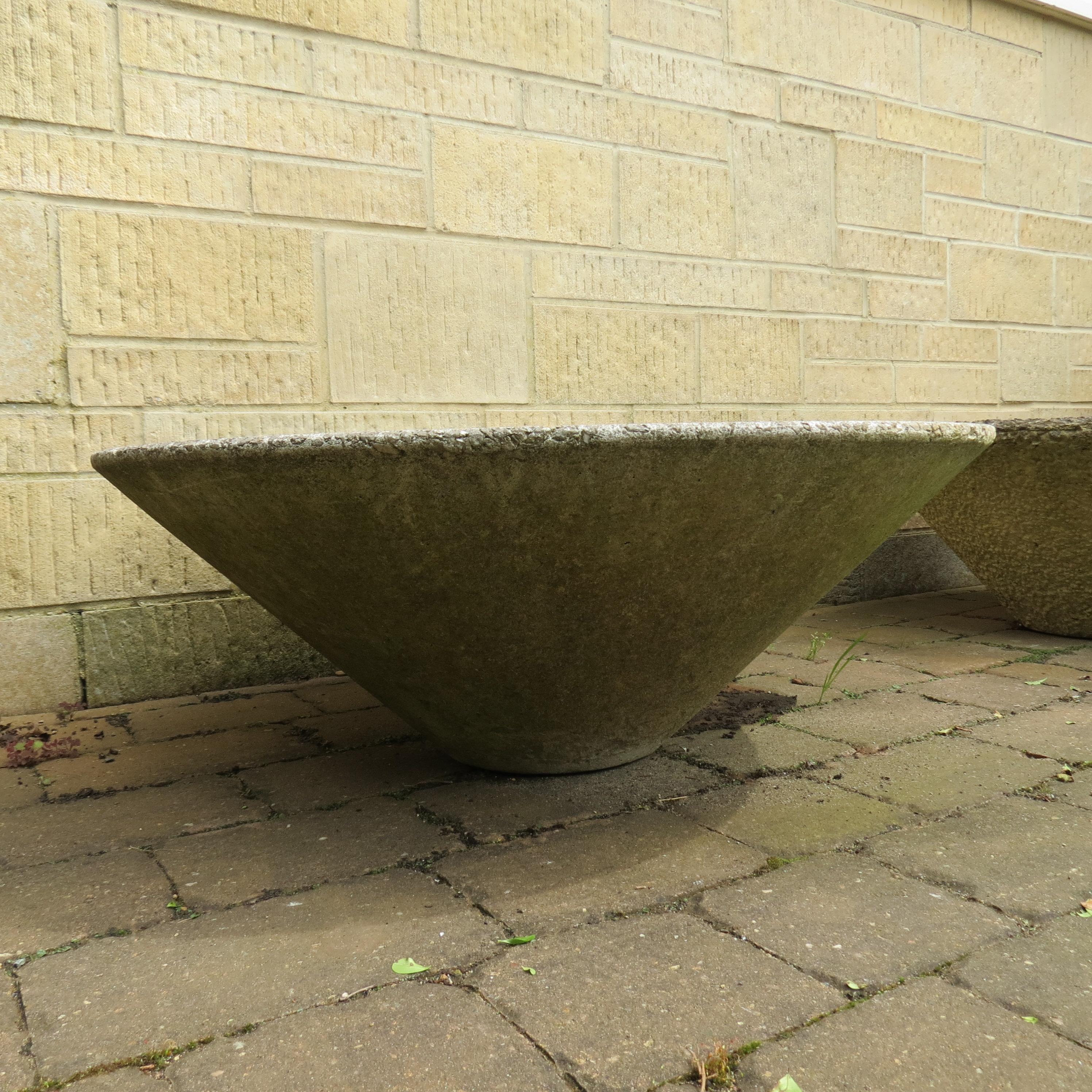 English Large 1960s 1970s Vintage Concrete Garden Planters municipal garden Pot For Sale