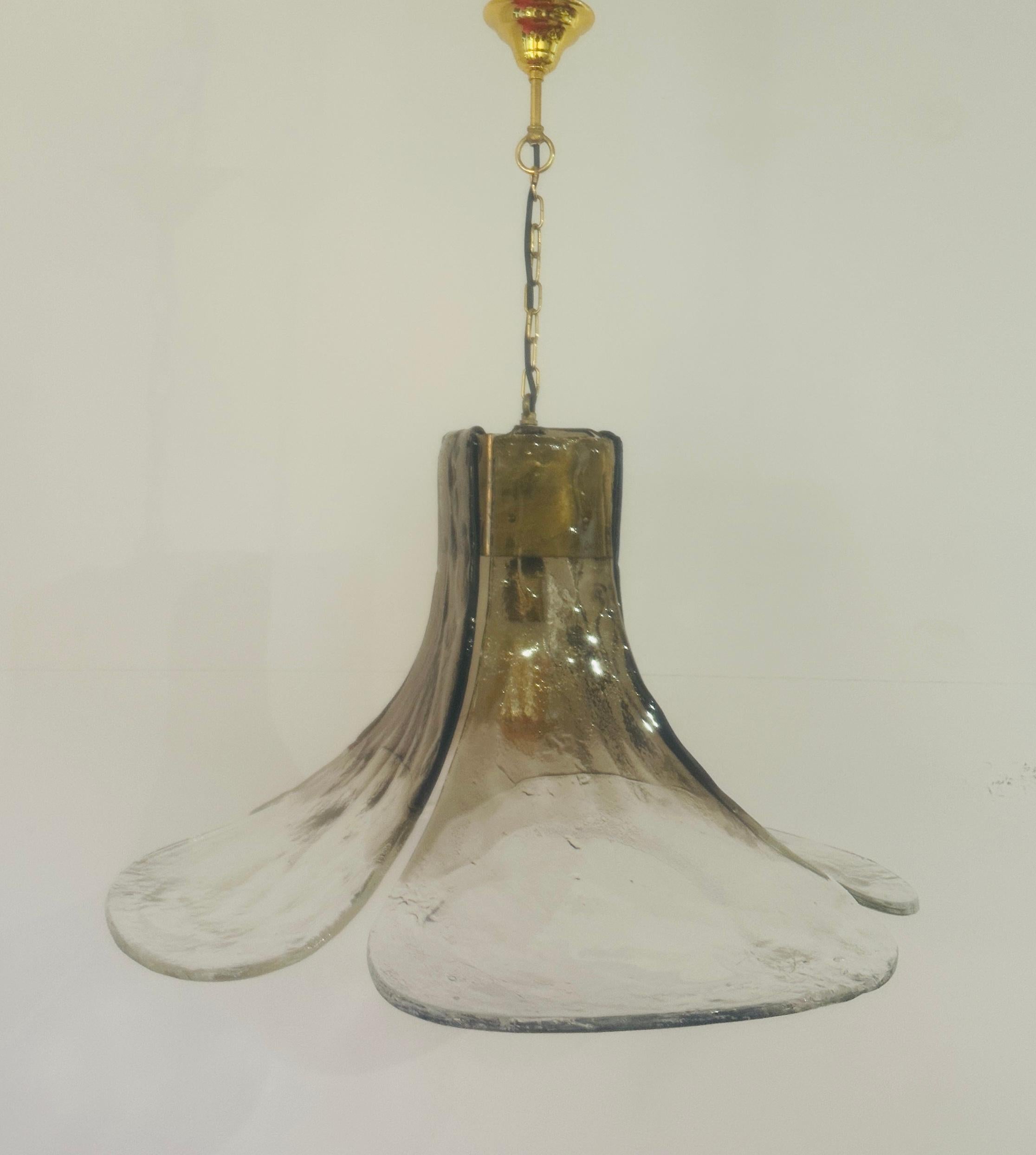 Large 1960s Carlo Nason for Mazzega Four Petal Murano Glass 