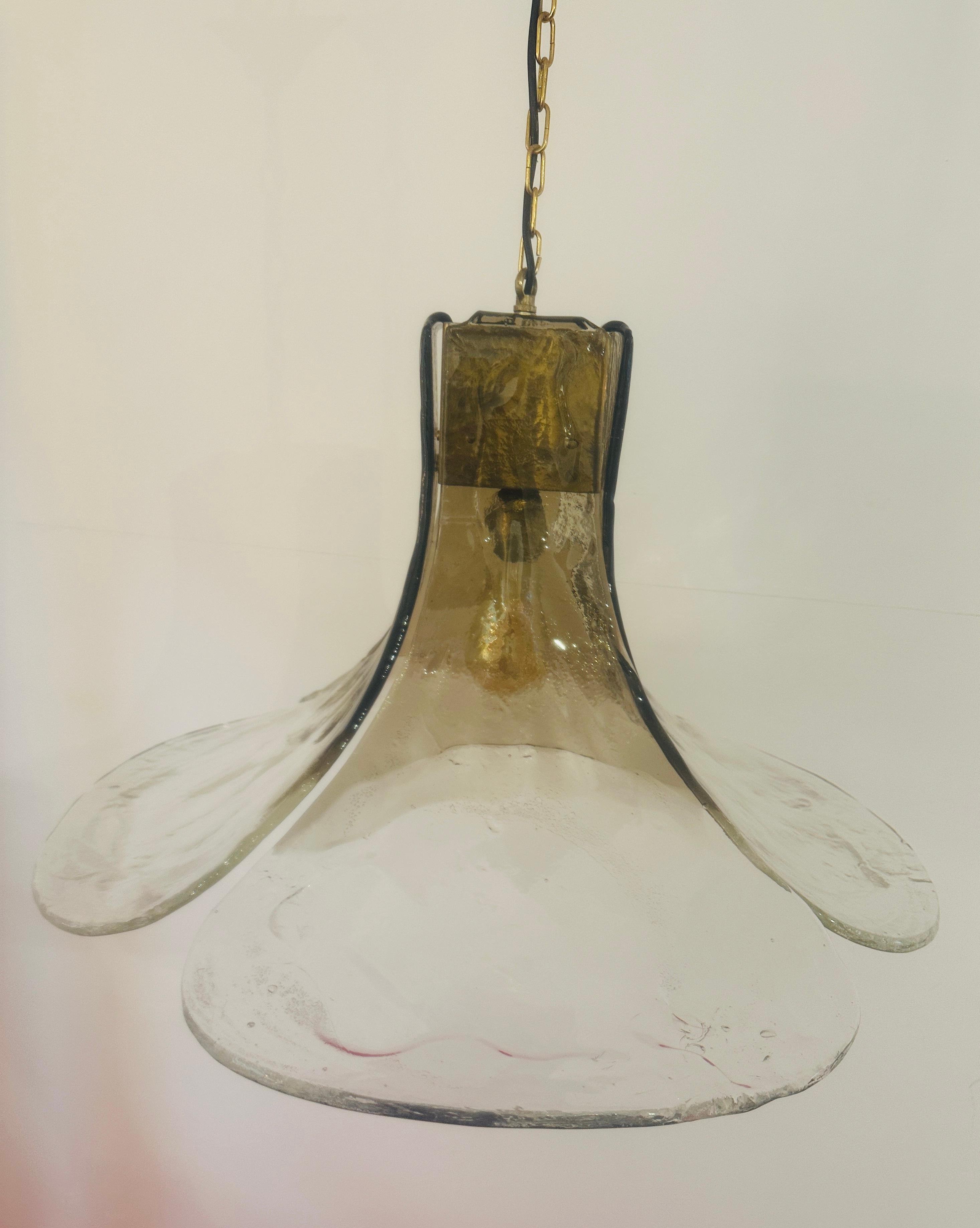 Large 1960s Carlo Nason for Mazzega Four Petal Murano Glass 