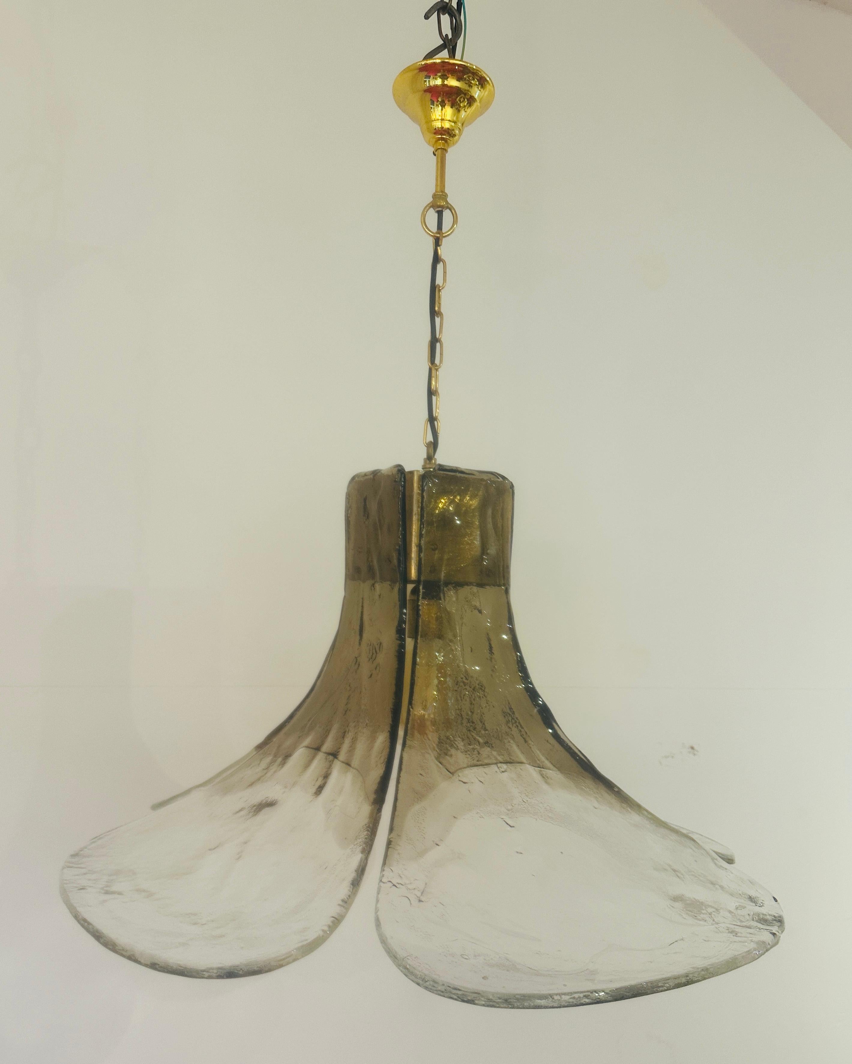 Large 1960s Carlo Nason for Mazzega Four Petal Murano Glass 
