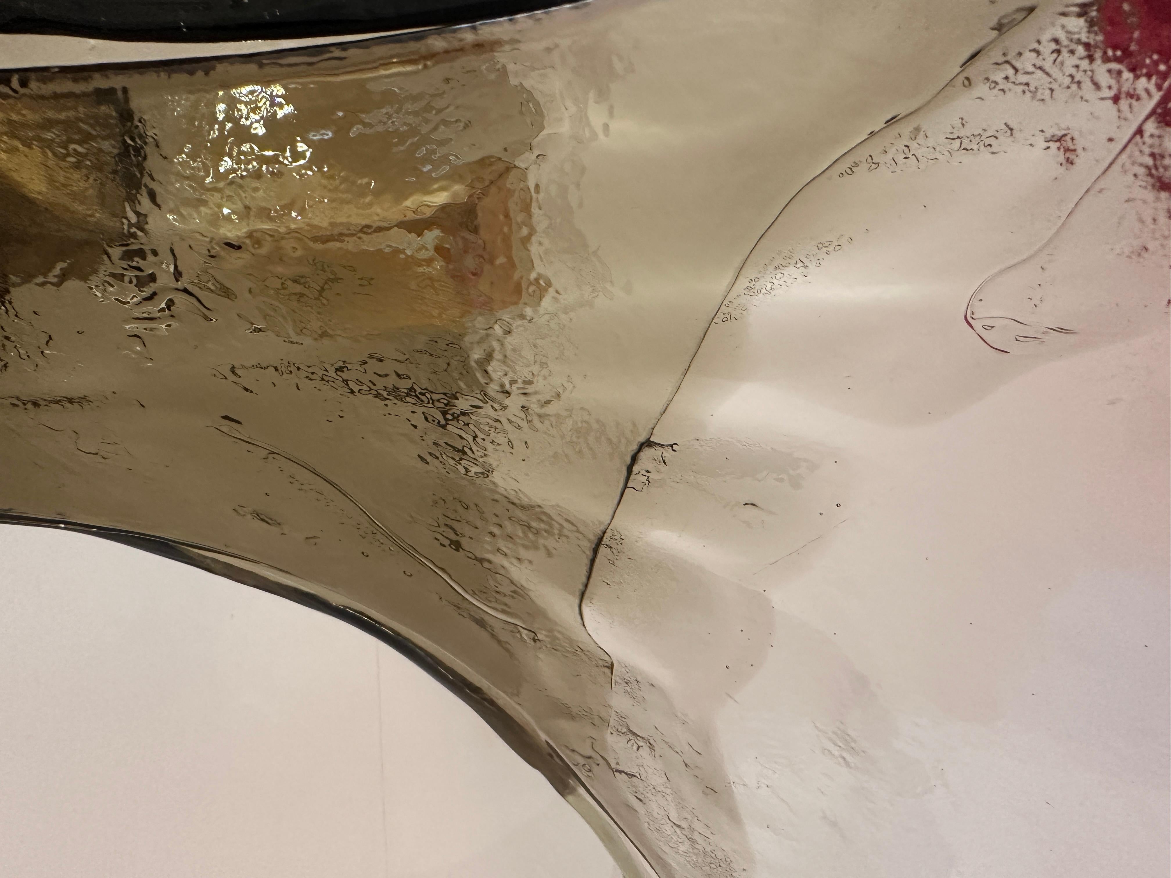 Large 1960s Carlo Nason for Mazzega Four Petal Murano Glass 