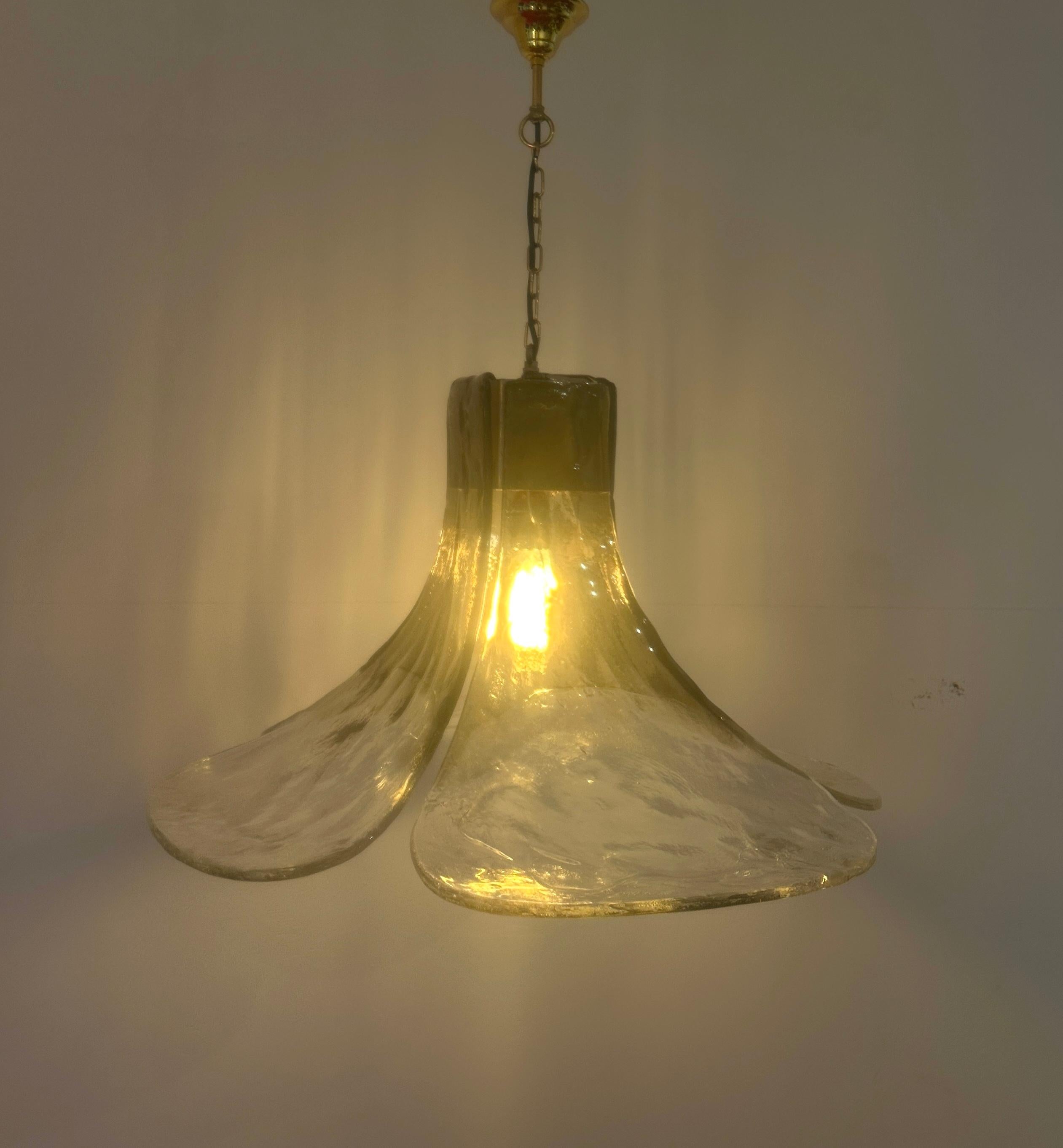 Austrian Large 1960s Carlo Nason for Mazzega Four Petal Murano Glass 