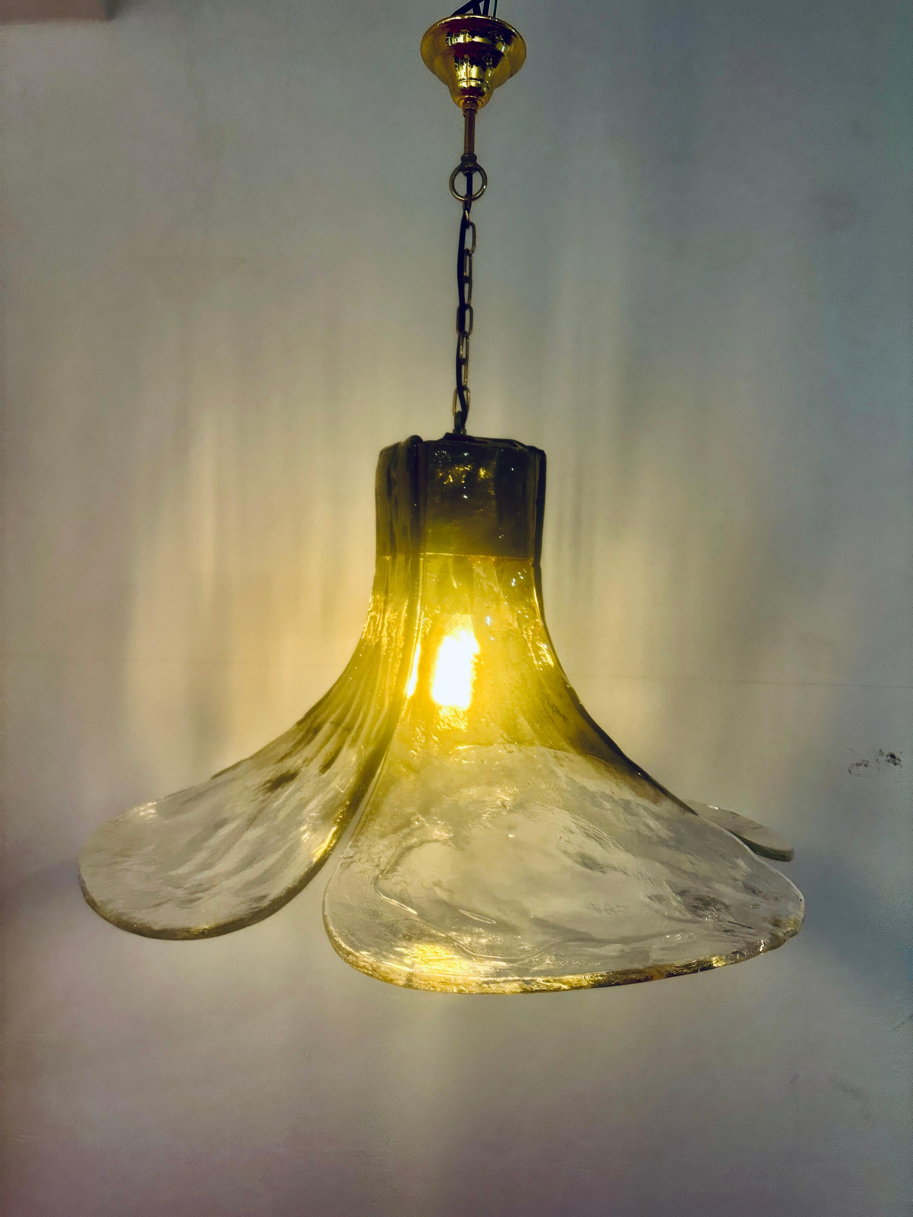 Lacquered Large 1960s Carlo Nason for Mazzega Four Petal Murano Glass 