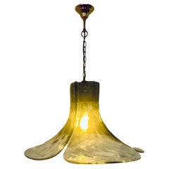 Large 1960s Carlo Nason for Mazzega Four Petal Murano Glass "Flower" Chandelier
