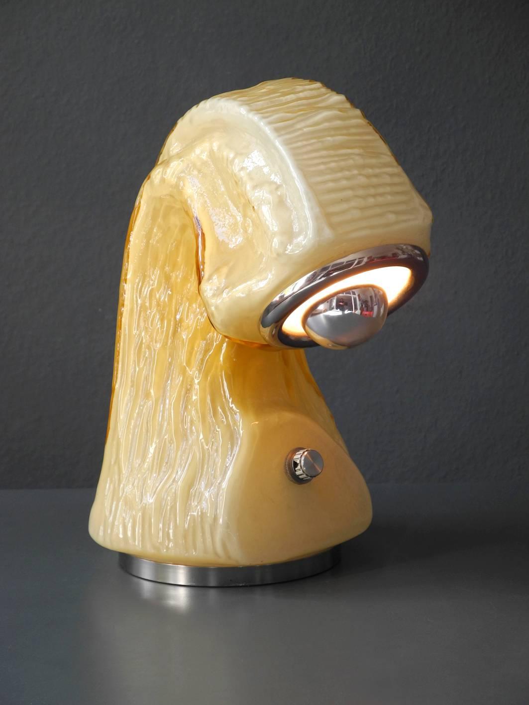 Mid-Century Modern Large 1960s Carlo Nason Mazzega Organically Shaped Murano Glass Table Lamp