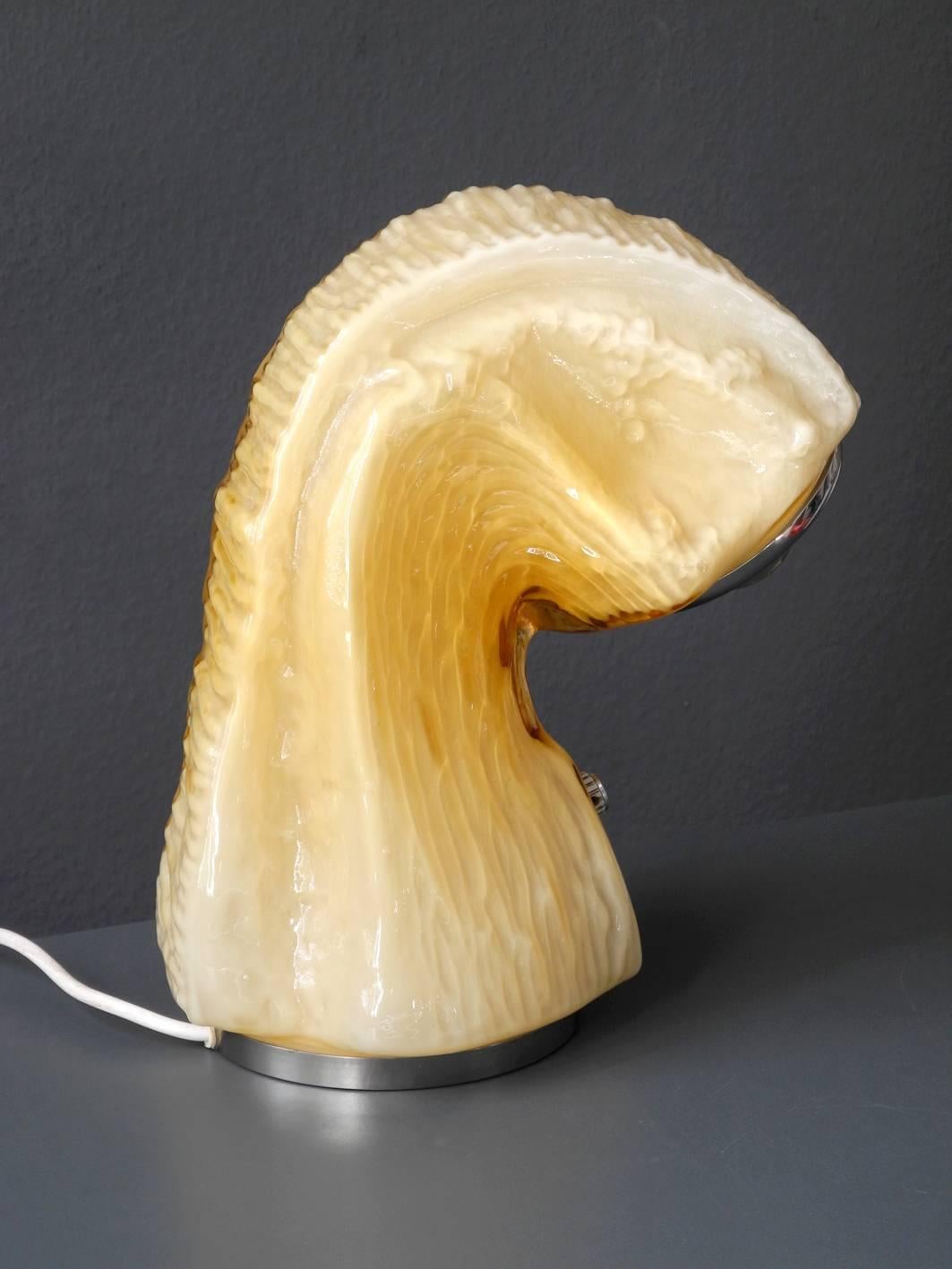 Large 1960s Carlo Nason Mazzega Organically Shaped Murano Glass Table Lamp In Good Condition In München, DE