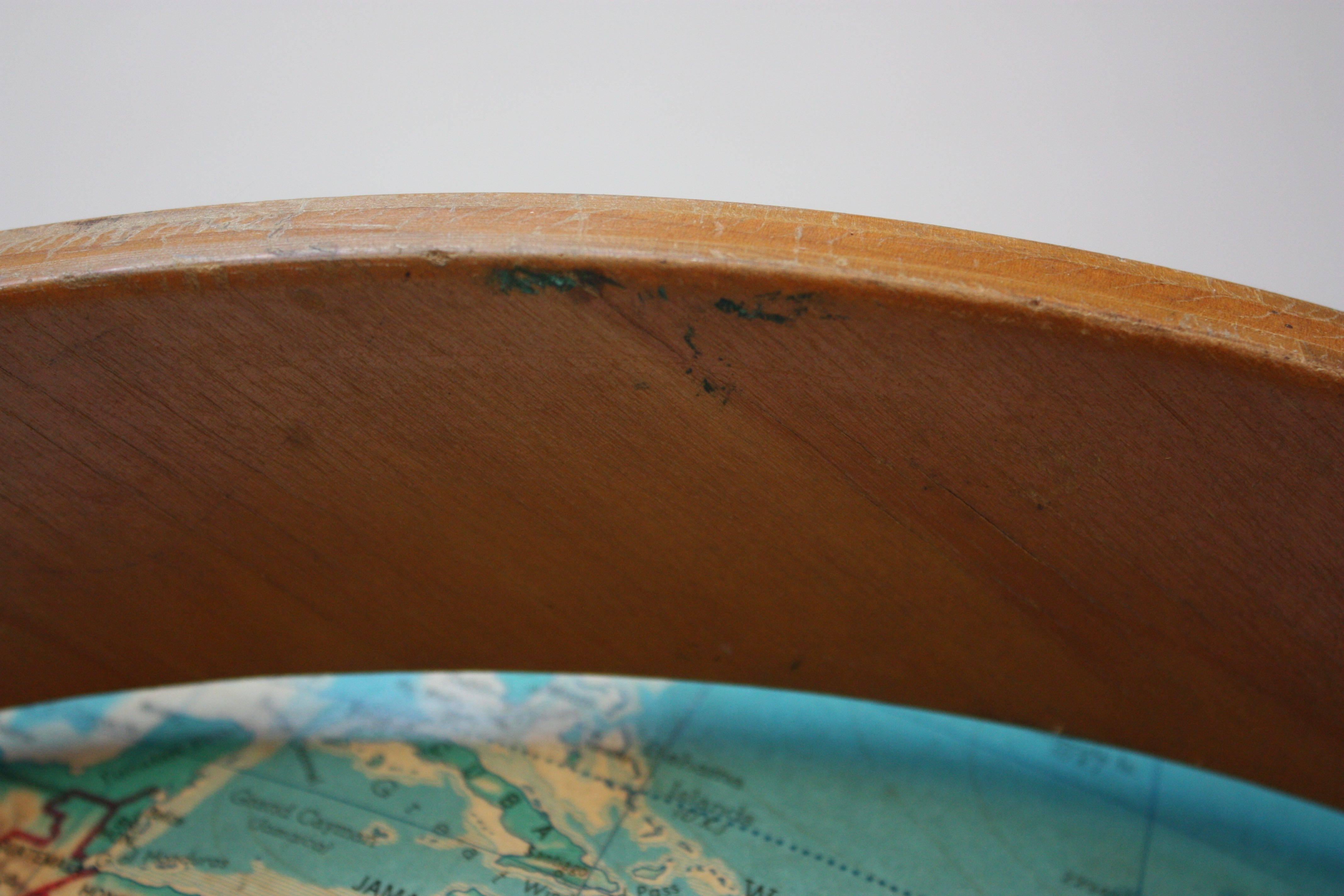 Large 1960s Cartocraft Visual-Relief Globe 1