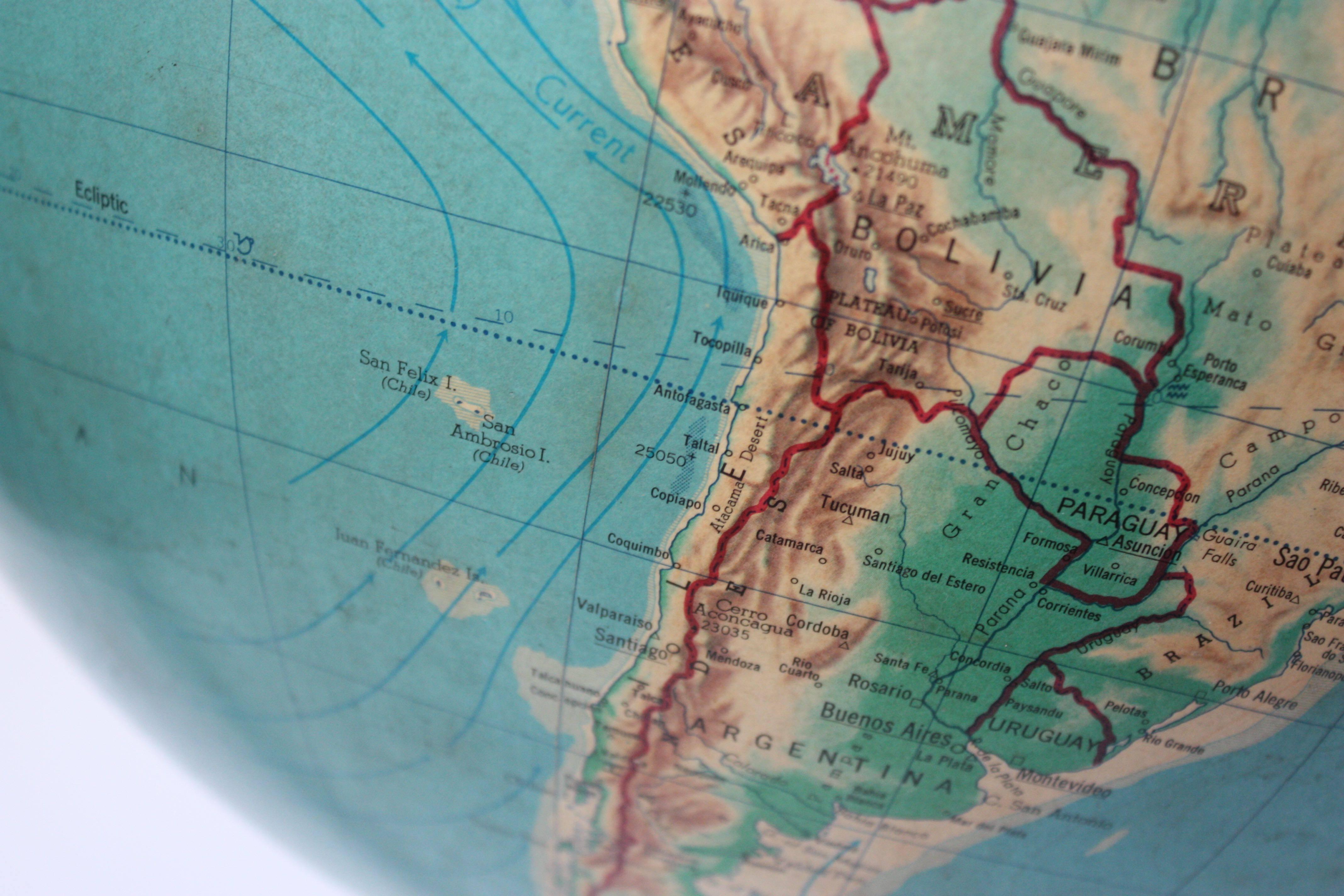 Large 1960s Cartocraft Visual-Relief Globe 8