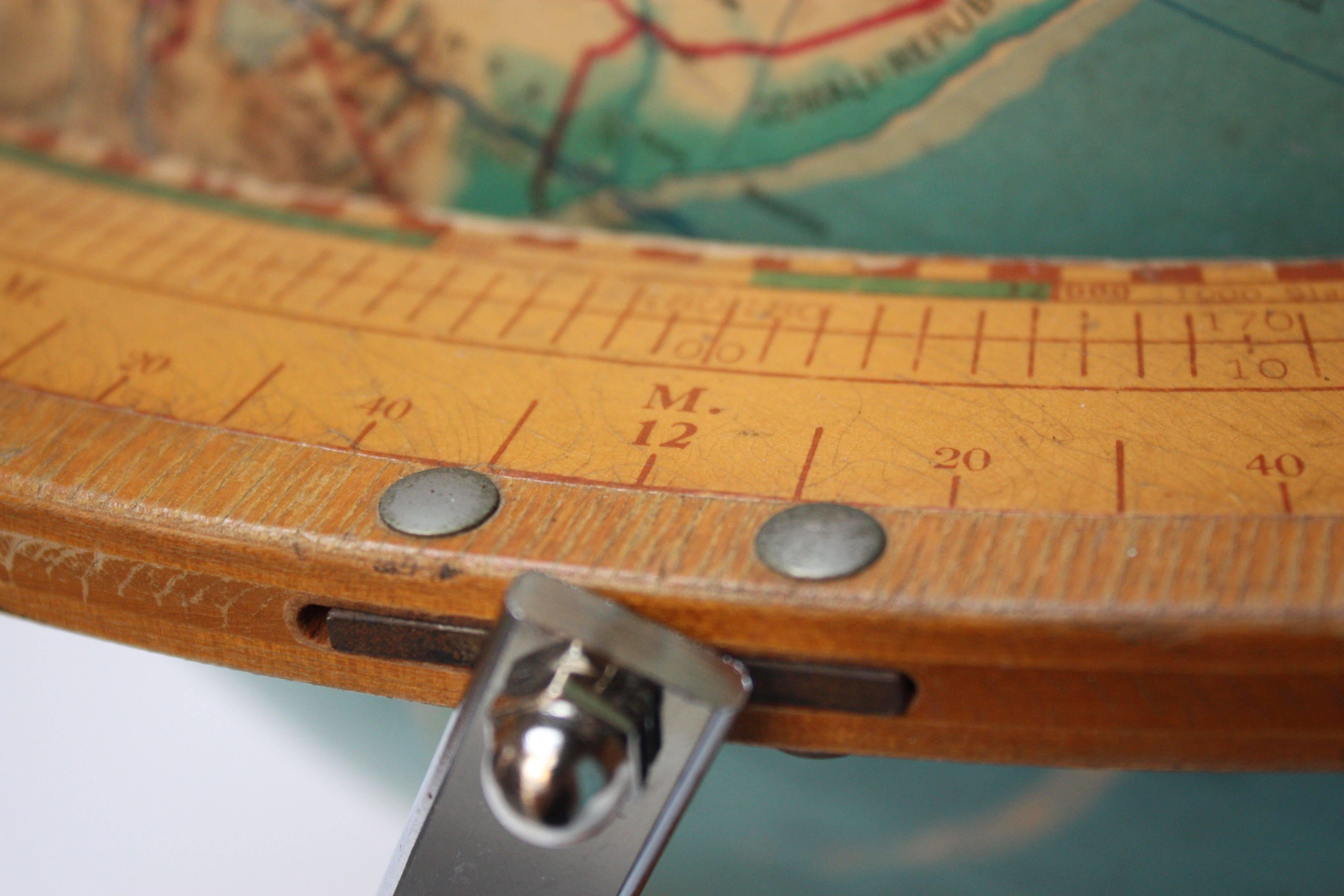 Mid-20th Century Large 1960s Cartocraft Visual-Relief Globe