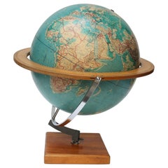 Vintage Large 1960s Cartocraft Visual-Relief Globe