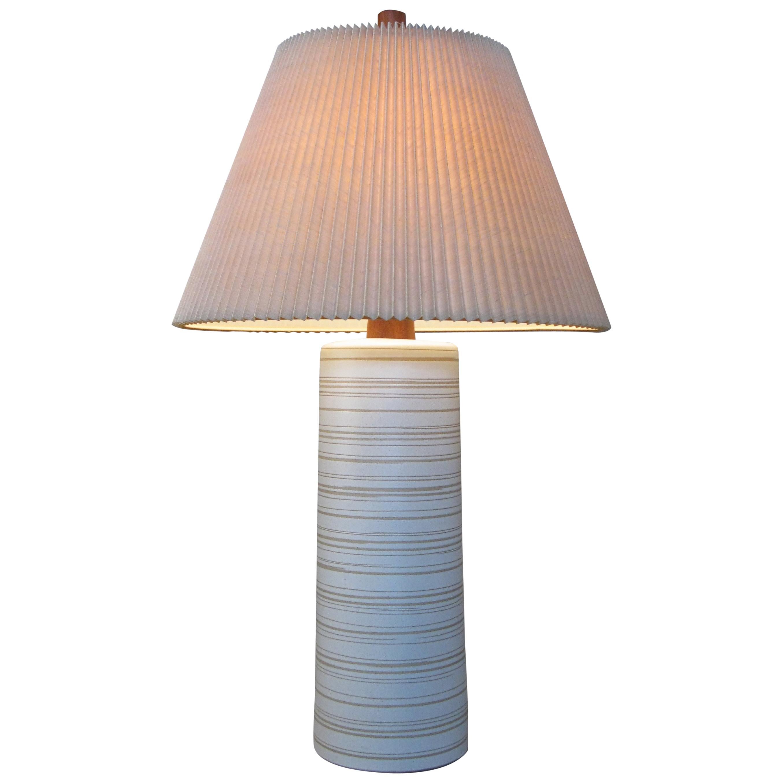 Large 1960s Ceramic and Walnut Lamp by Gordon Martz