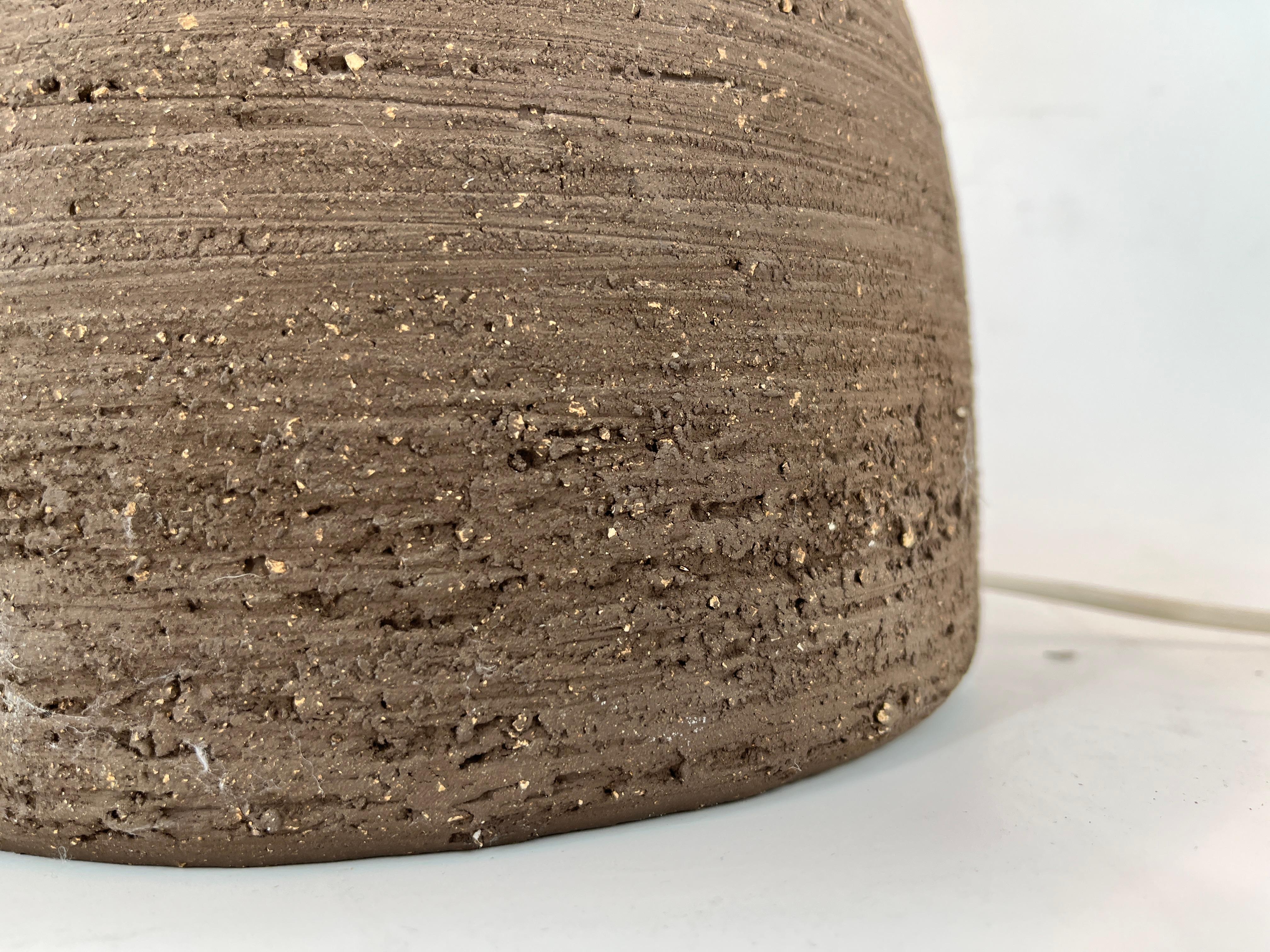 Large 1960s Ceramic Table lamp or floor lamp With Original Fabric Shade From Krö In Good Condition For Sale In Leuven, Vlaams Gewest
