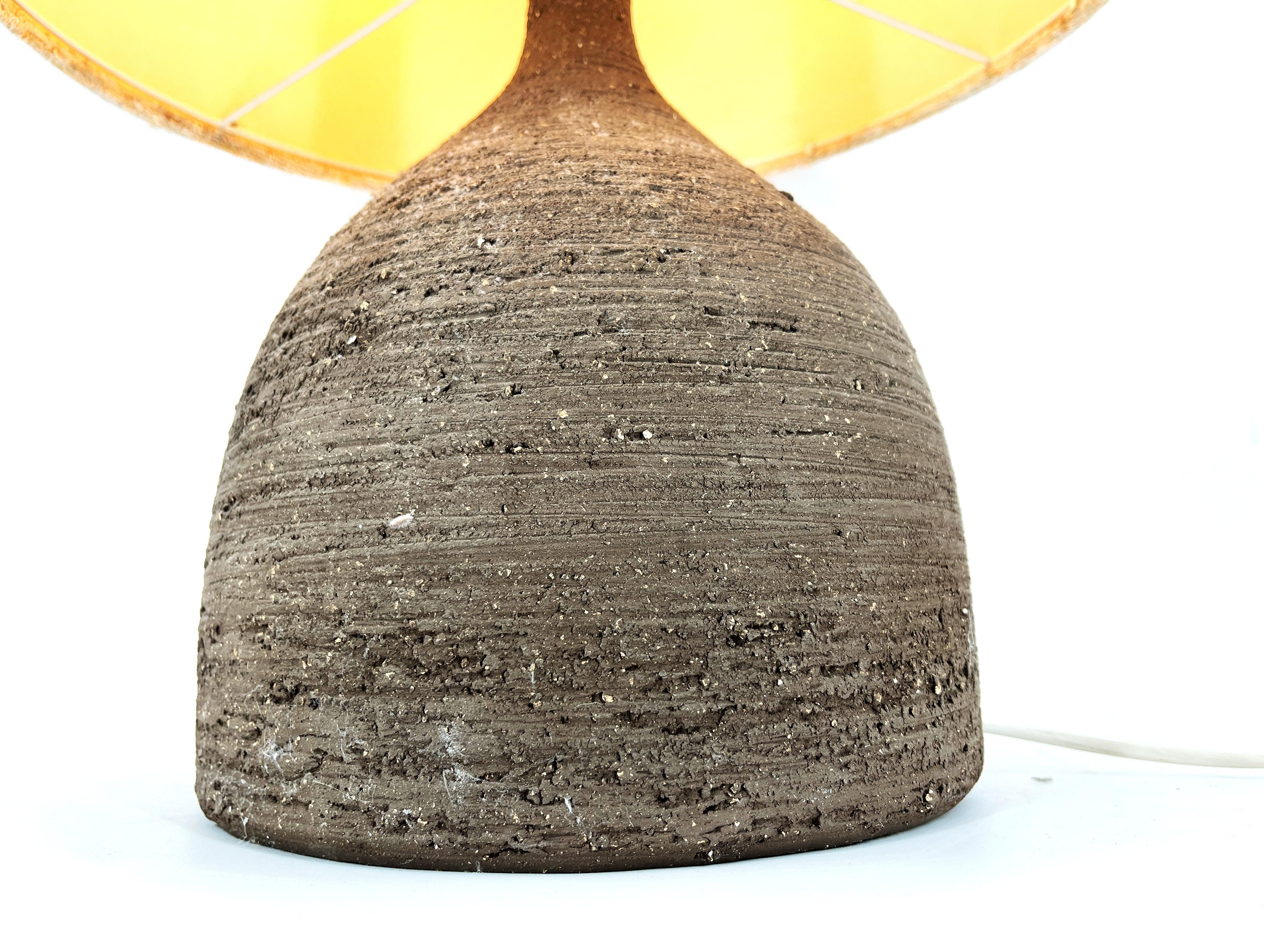 Large 1960s Ceramic Table lamp or floor lamp With Original Fabric Shade From Krö For Sale 1
