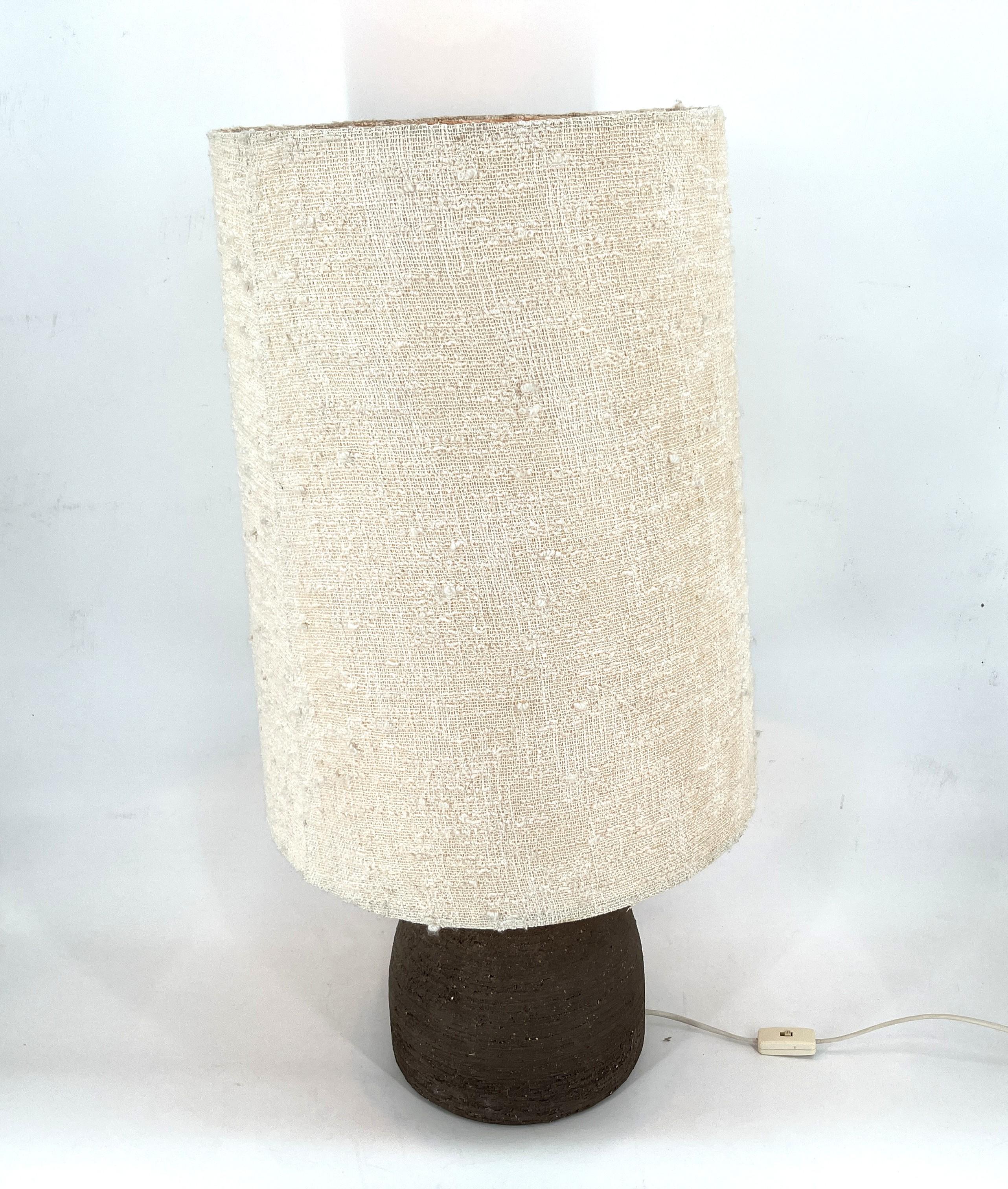 Large 1960s Ceramic Table lamp or floor lamp With Original Fabric Shade From Krö For Sale 2