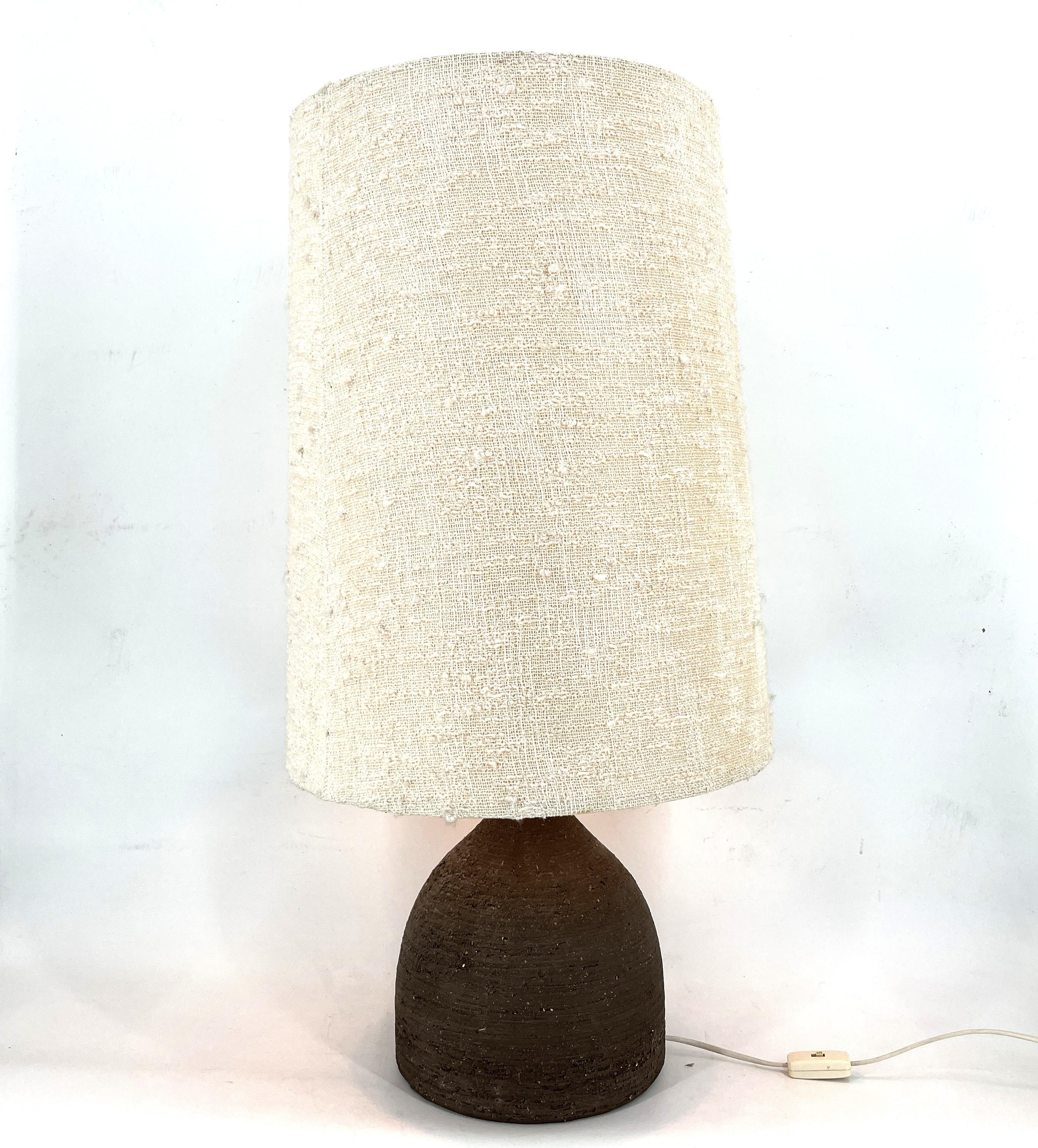 Large 1960s Ceramic Table lamp or floor lamp With Original Fabric Shade From Krö For Sale 3