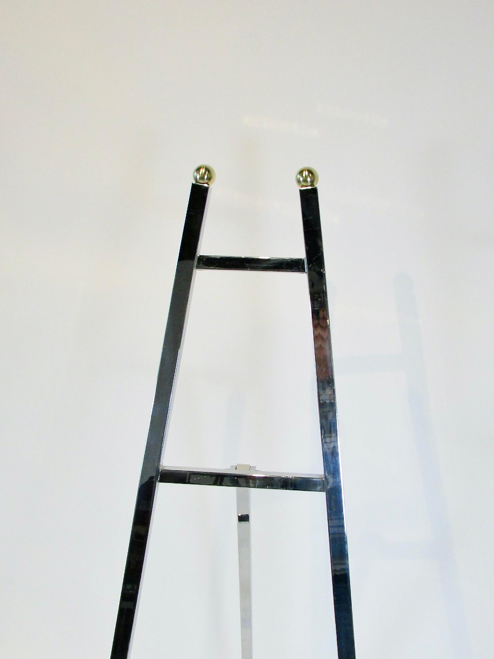 Large 1960s chrome and brass store display easel For Sale 5