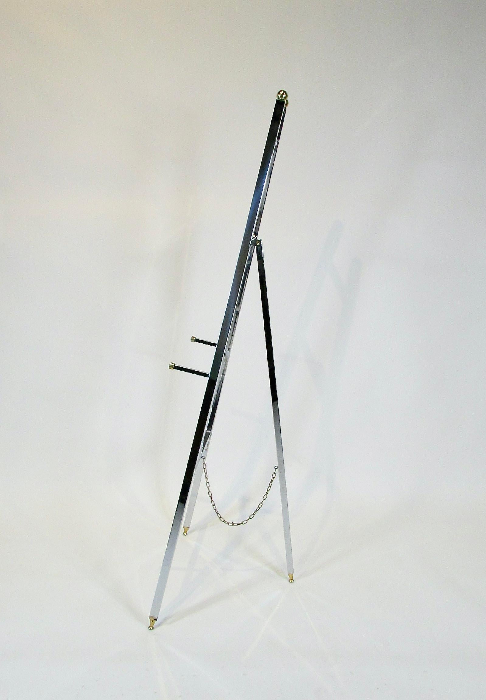 American Large 1960s chrome and brass store display easel For Sale