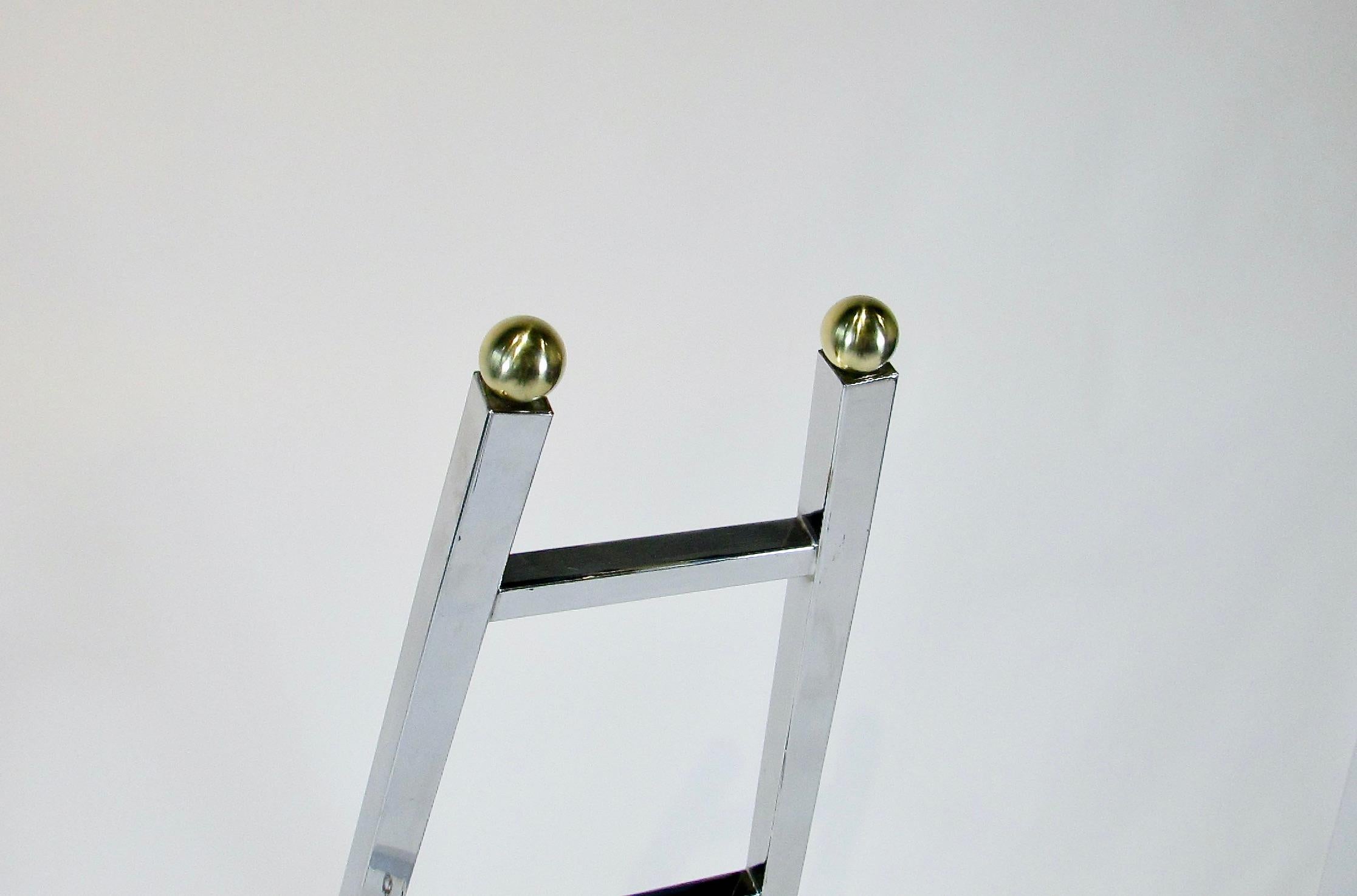 Brass Large 1960s chrome and brass store display easel For Sale