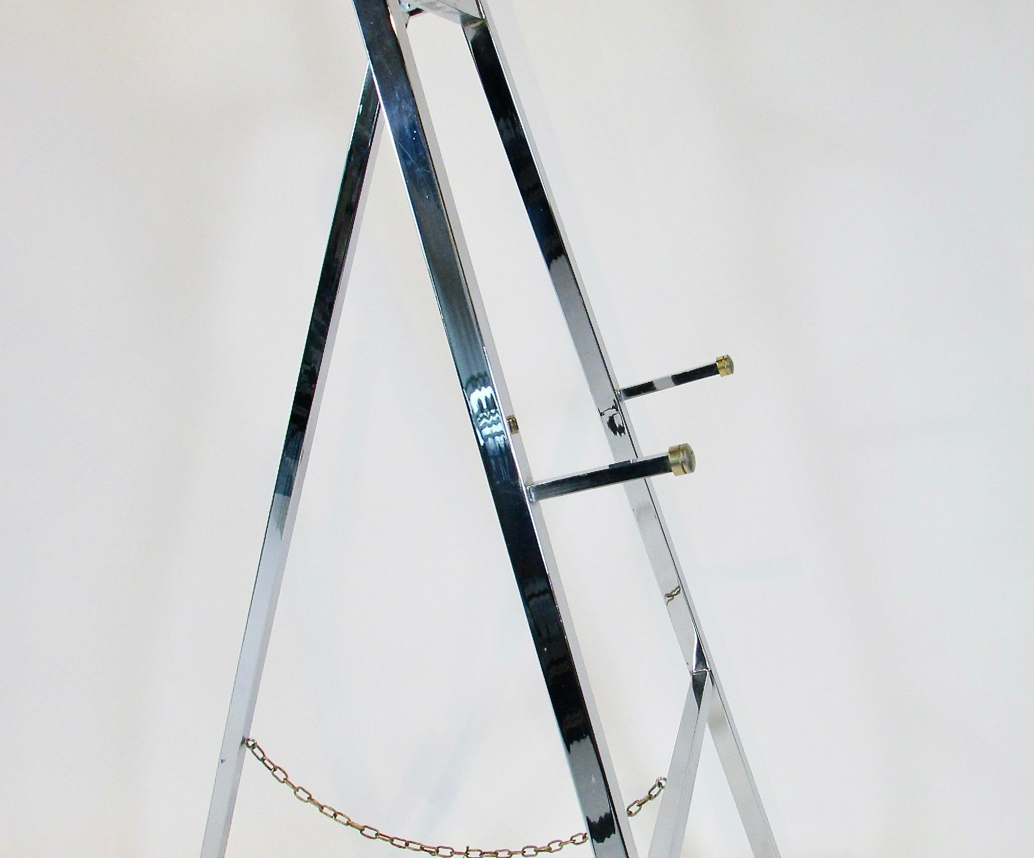 Large 1960s chrome and brass store display easel For Sale 1