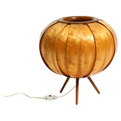 Große tschechische Stativlampe aus Holzfurnier aus den 1960er Jahren von Stanislav Kučera für ÚLUV
