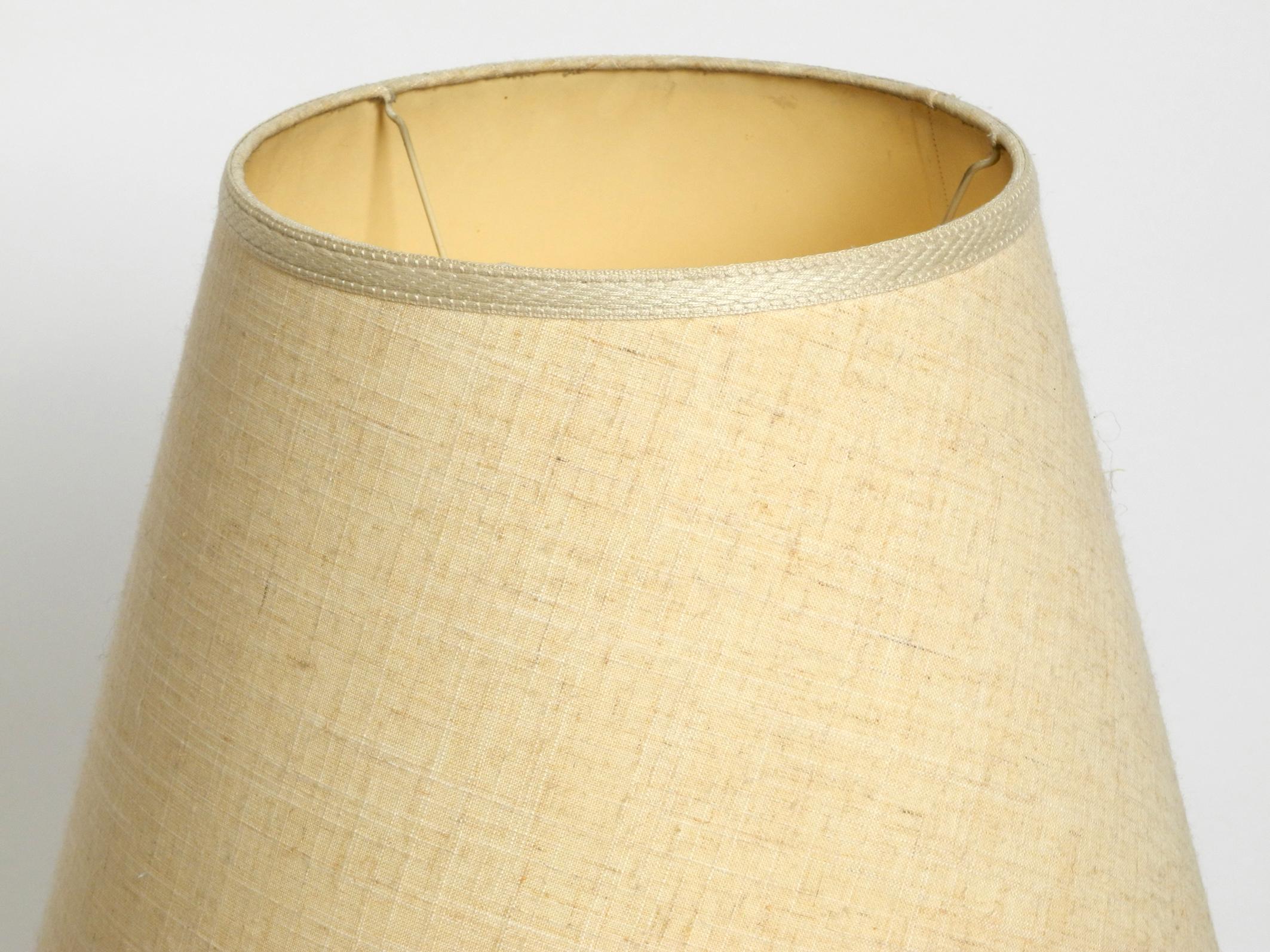 Large 1960s Danish Table Lamp Made of Teak with Original Fabric Shade 6