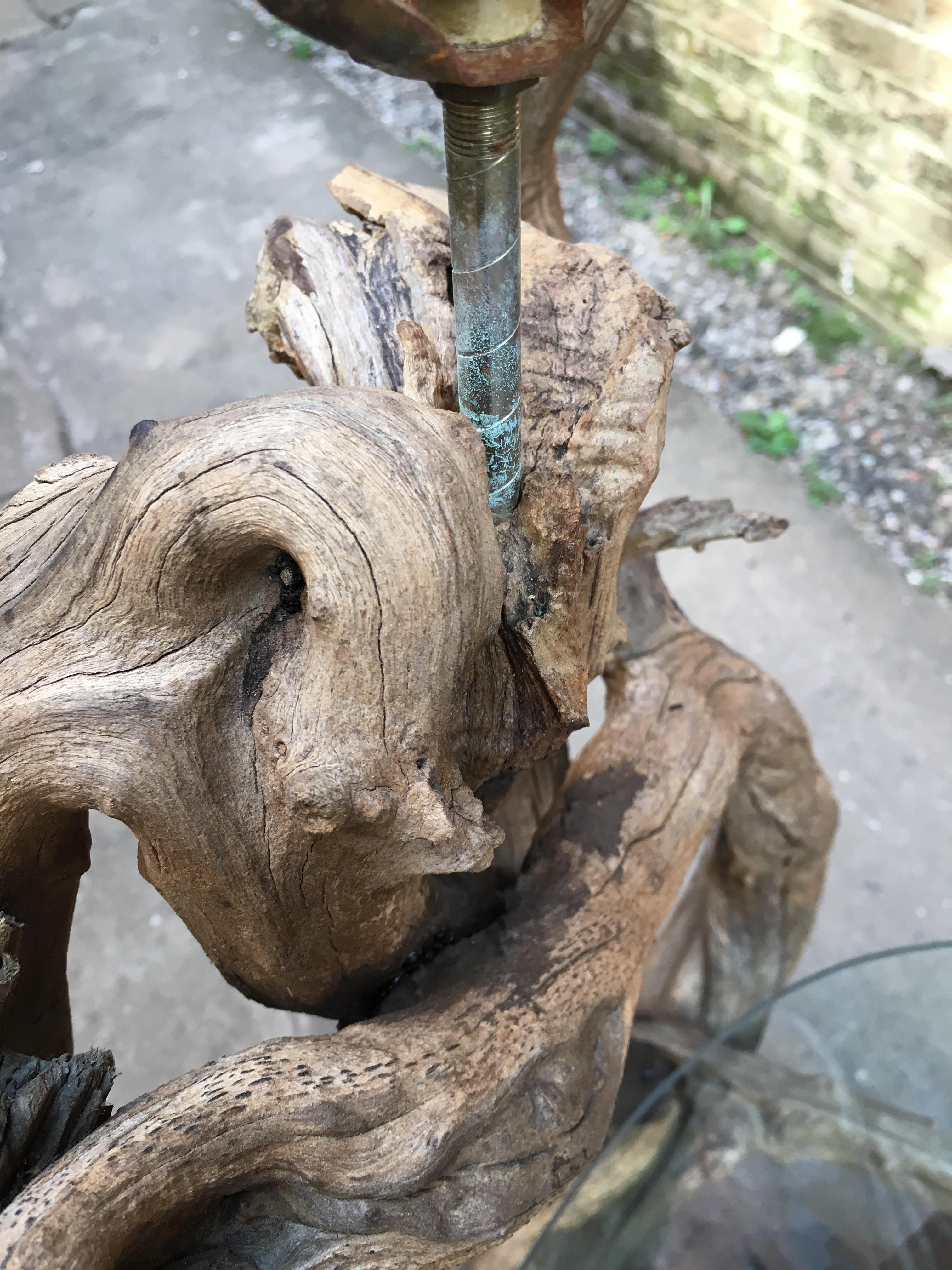 Large 1960s Driftwood Table Floor Lamp 5