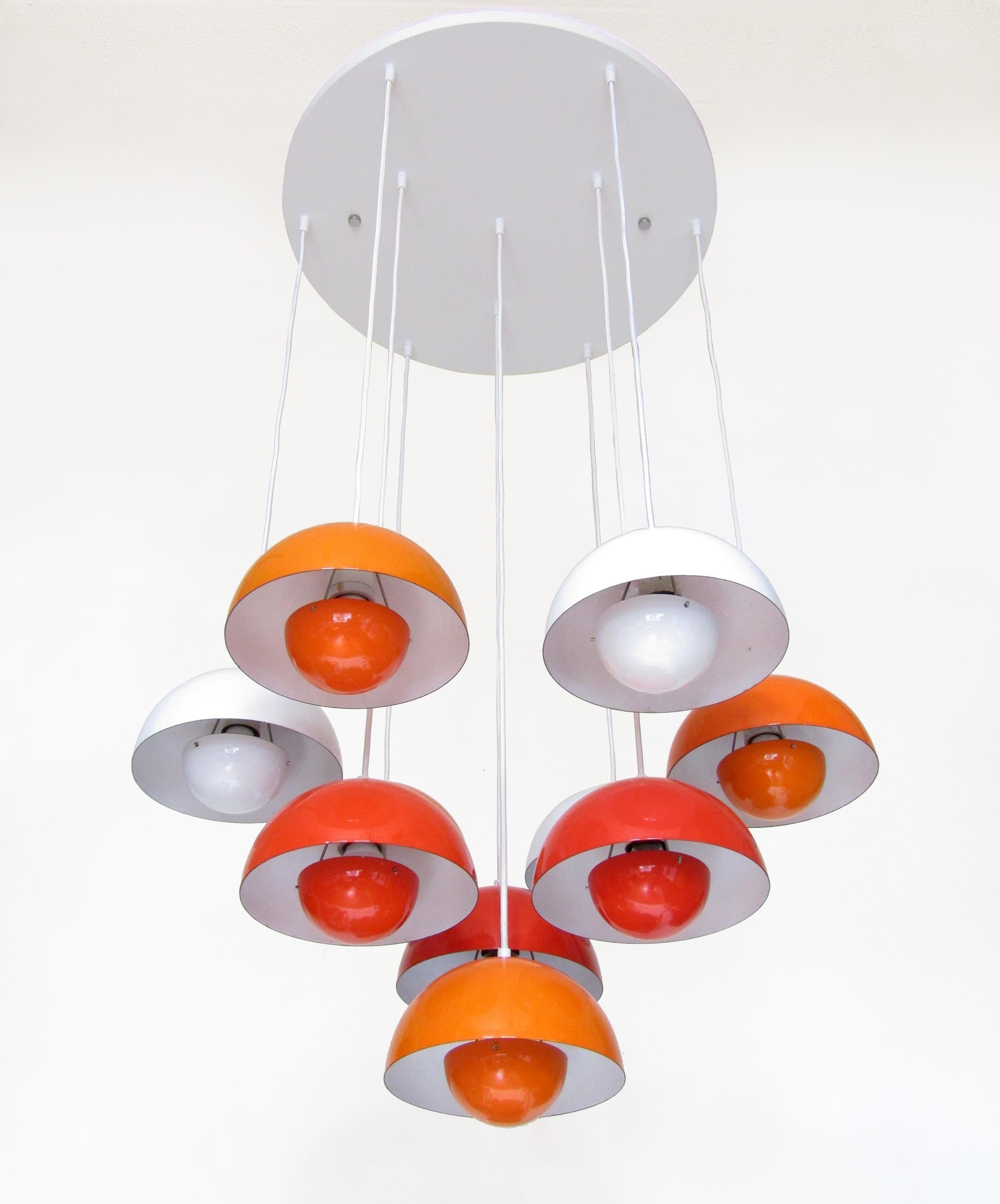 Mid-Century Modern Large 1960s Flowerpot Chandelier by Verner Panton for Louis Poulsen