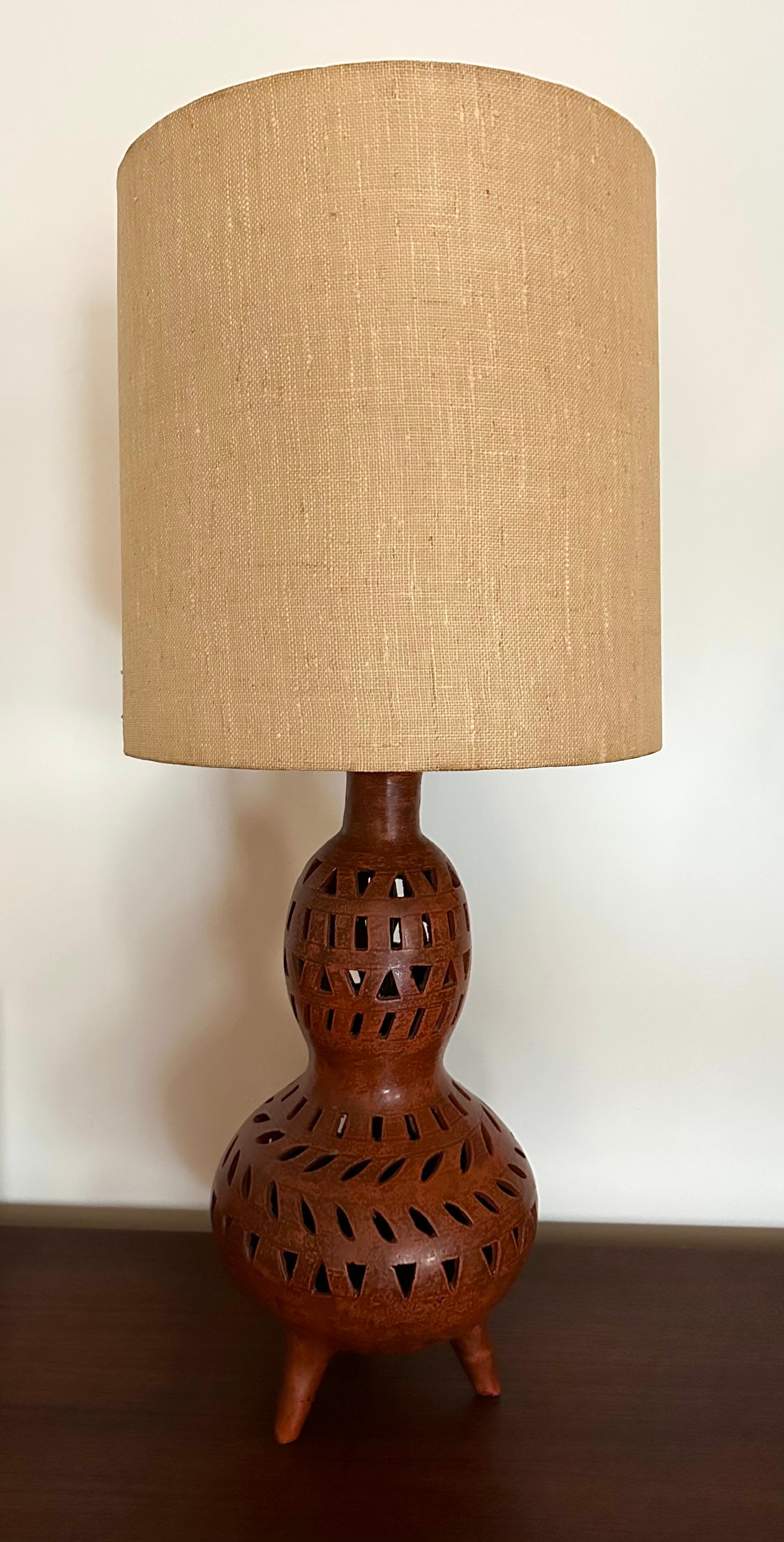 Large 1960s French Ceramic Table Lamp For Sale 3