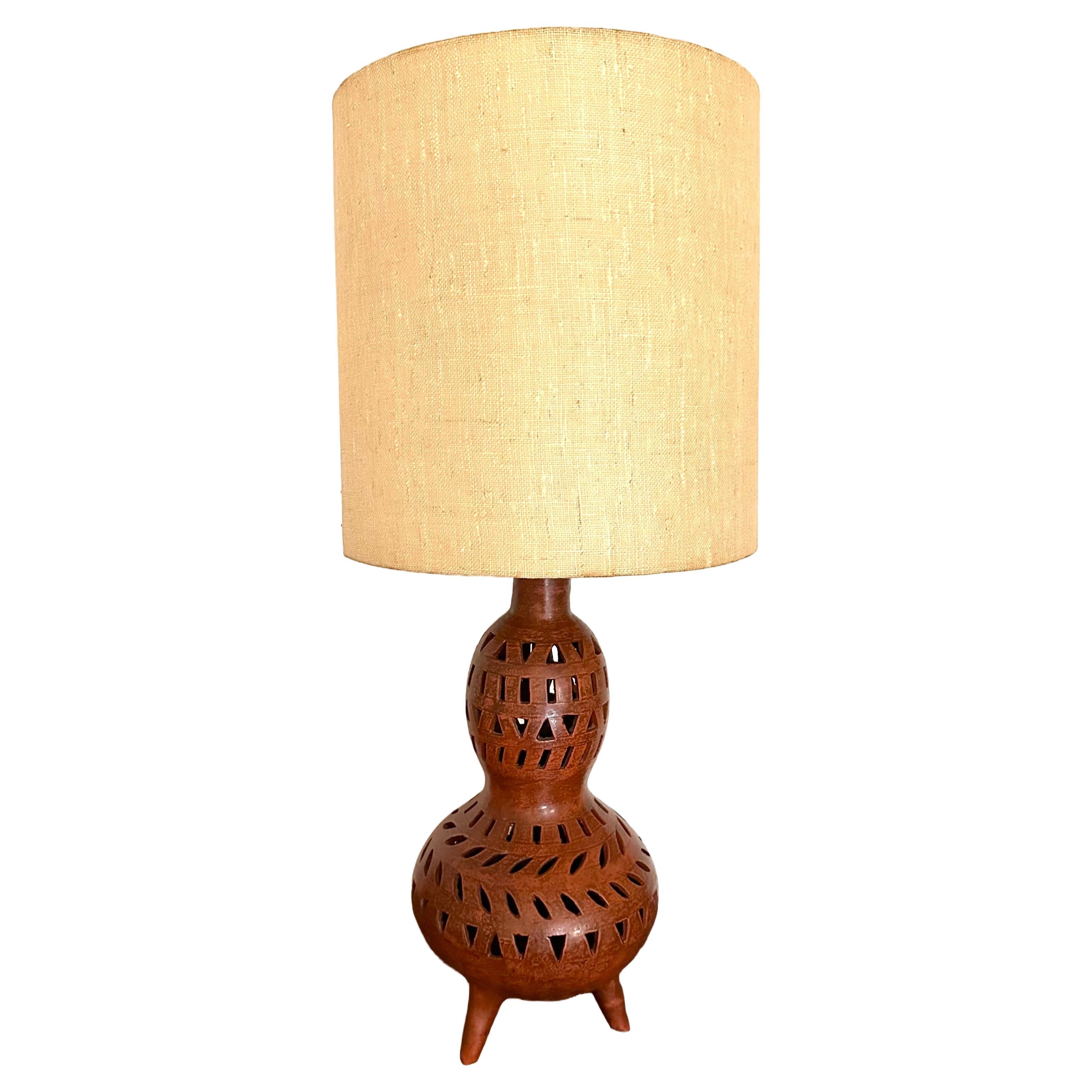 Large 1960s French Ceramic Table Lamp For Sale