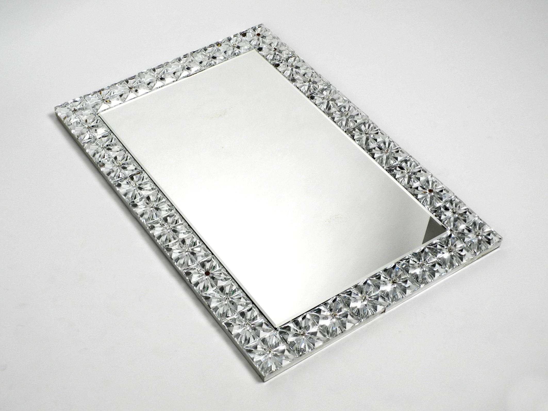 Large 1960s Heavy Crystal Glass Wall Mirror by Kinkeldey at 1stDibs