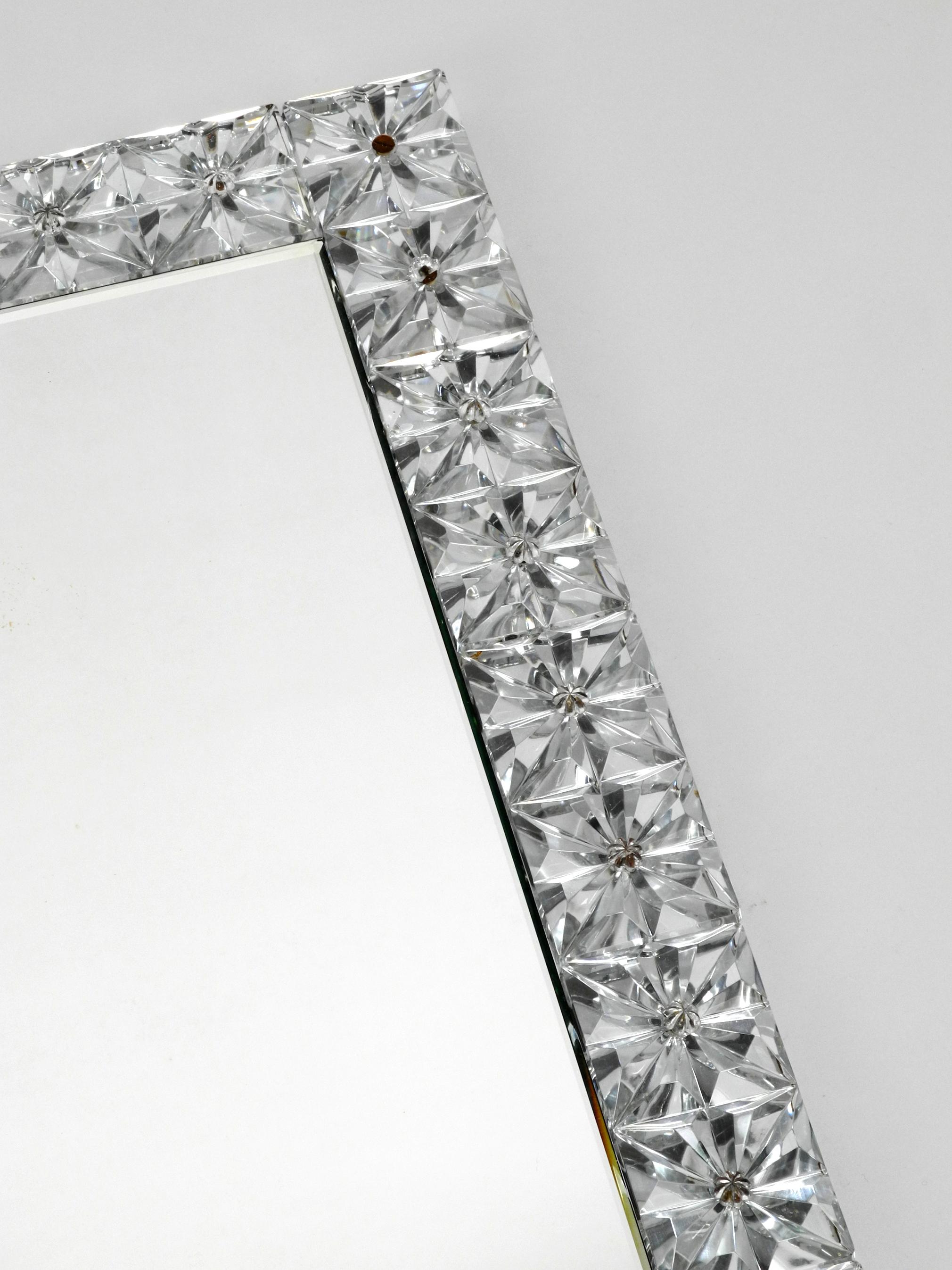 Large 1960s Heavy Crystal Glass Wall Mirror by Kinkeldey at 1stDibs