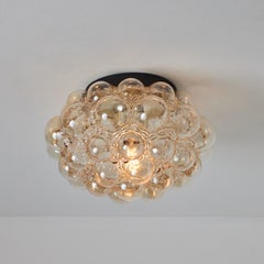 Large 1960s Helena Tynell Model #A204 Amber Bubble Glass Flush Mount for Limburg