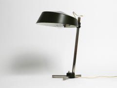 Large 1960s Industrial Aluminum Table Lamp with Height-Adjustable Shade