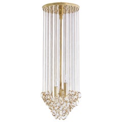 Large 1960s Italian Cascading Glass Chandelier