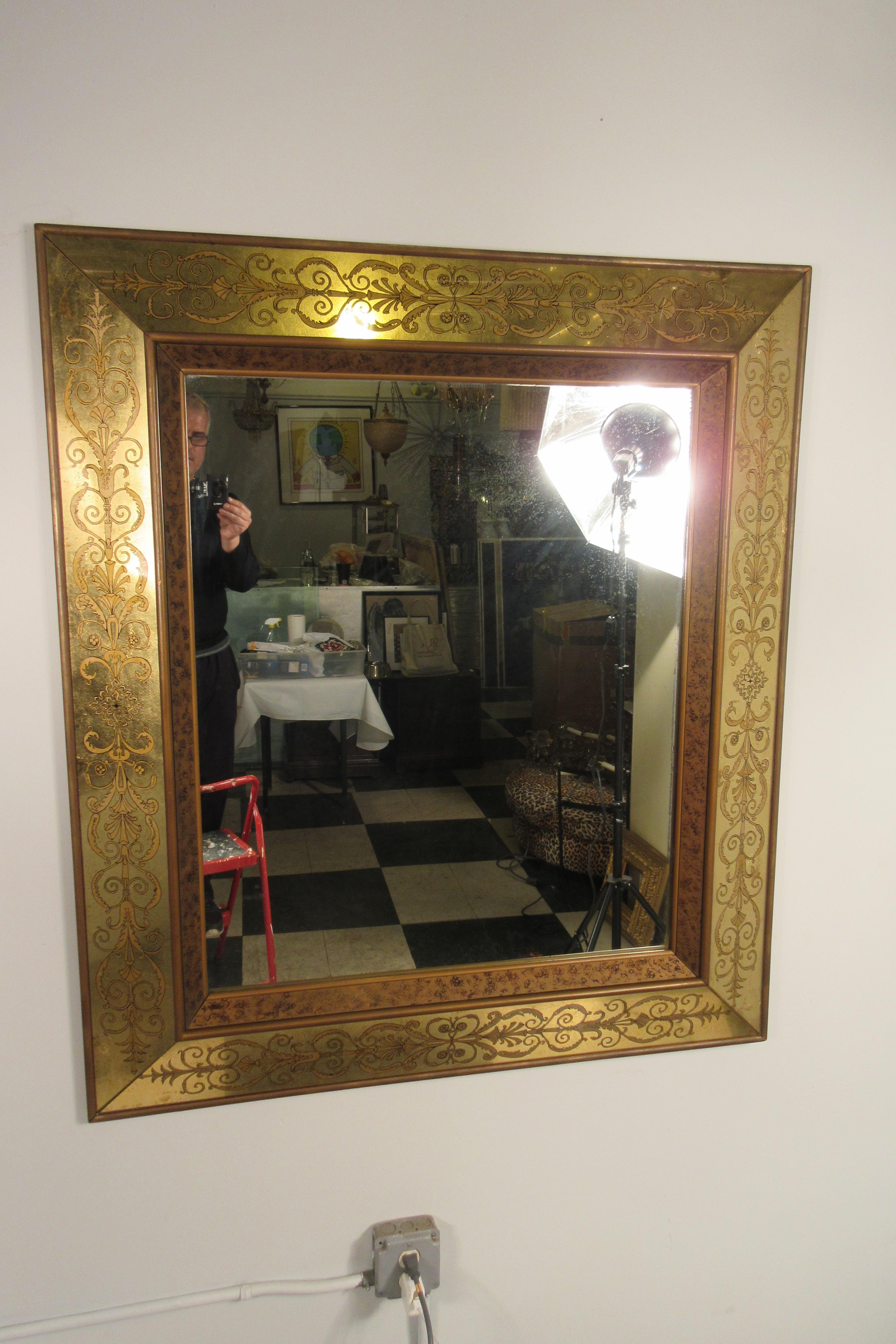 Large 1960s Italian Églomisé Mirror In Good Condition In Tarrytown, NY